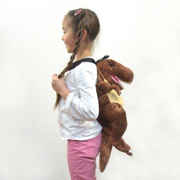 Kögler Kinderrucksack Kinder Rucksack Dinorucksack T-REX braun mit Tragegriff