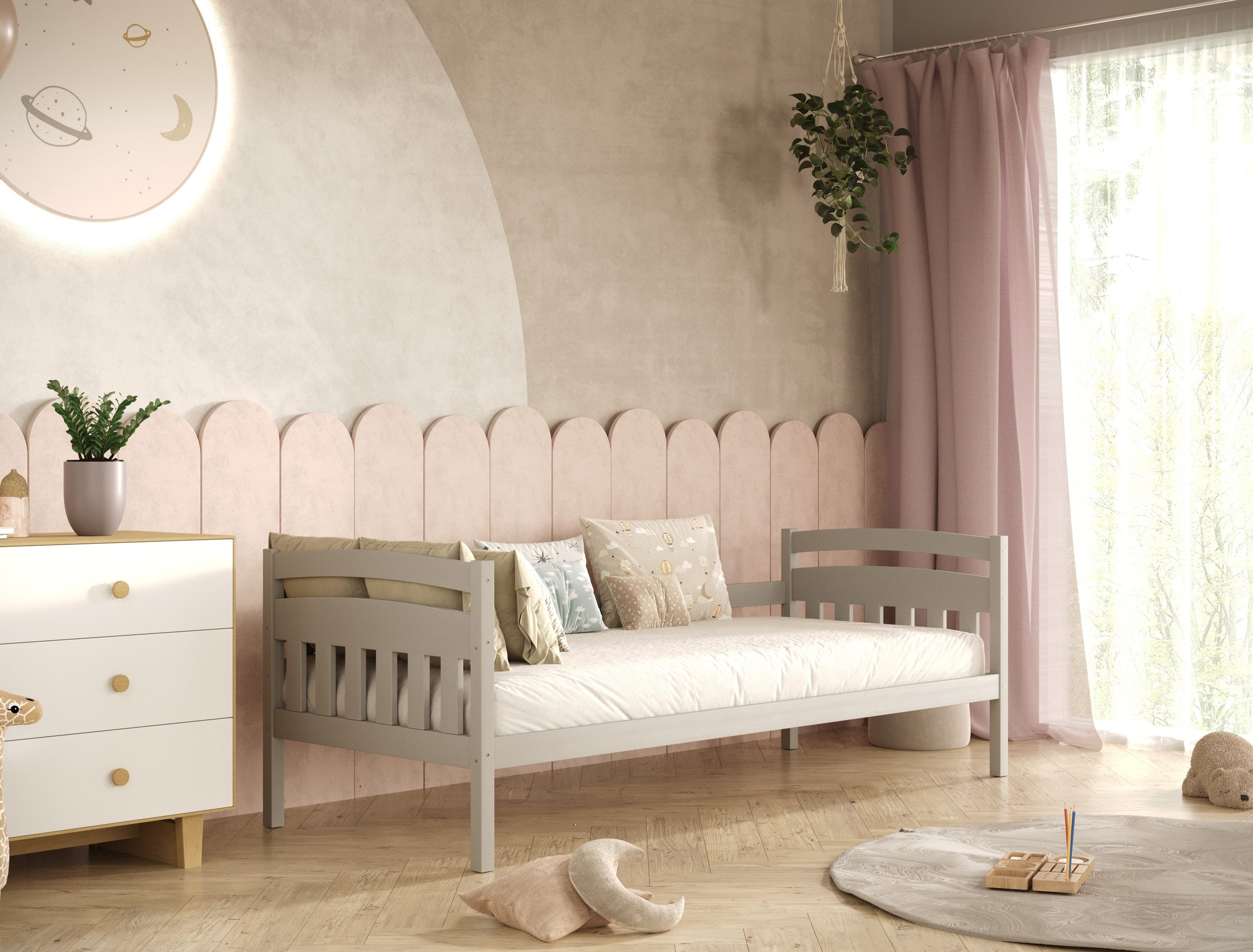 Raumhirsch Furniture Kinderbett Tosia – Jugendbett Kinderzimmer (Bett für Jungs & Mädchen, Einzelbett und Lattenrost), verschiedene Farben