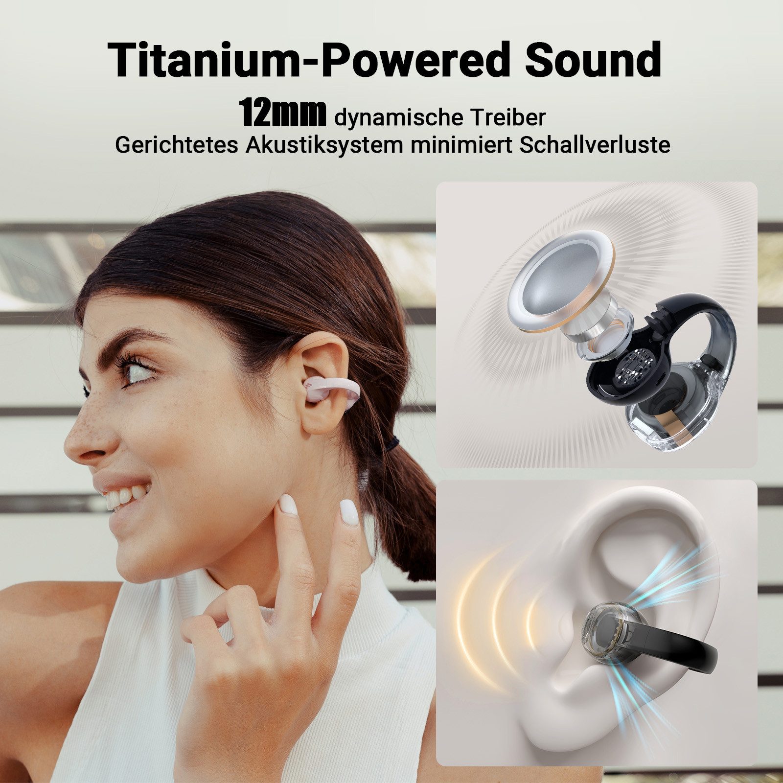 Edifier® Comfo C Open-Ear-Kopfhörer (Sprachassistent, Bluetooth, links/rechts austauschbar, Multipoint-Verbindung)