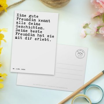 Mr. & Mrs. Panda Postkarte Eine gute Freundin kennt... - Weiß - Geschenk, Frau, Geburtstagskarte