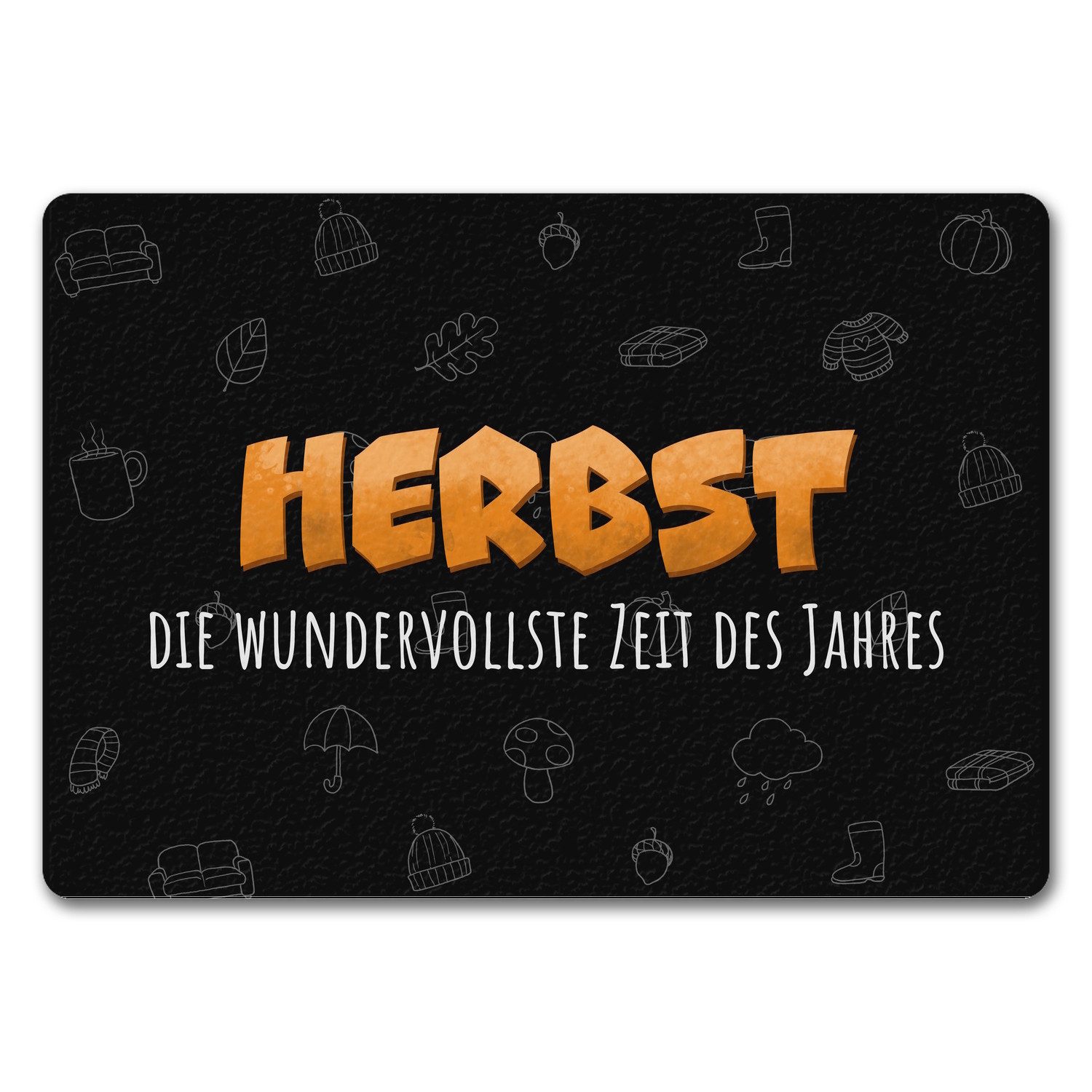 Fußmatte Herbst Fußmatte in 35x50 cm ohne Rand mit Spruch Die wundervollste