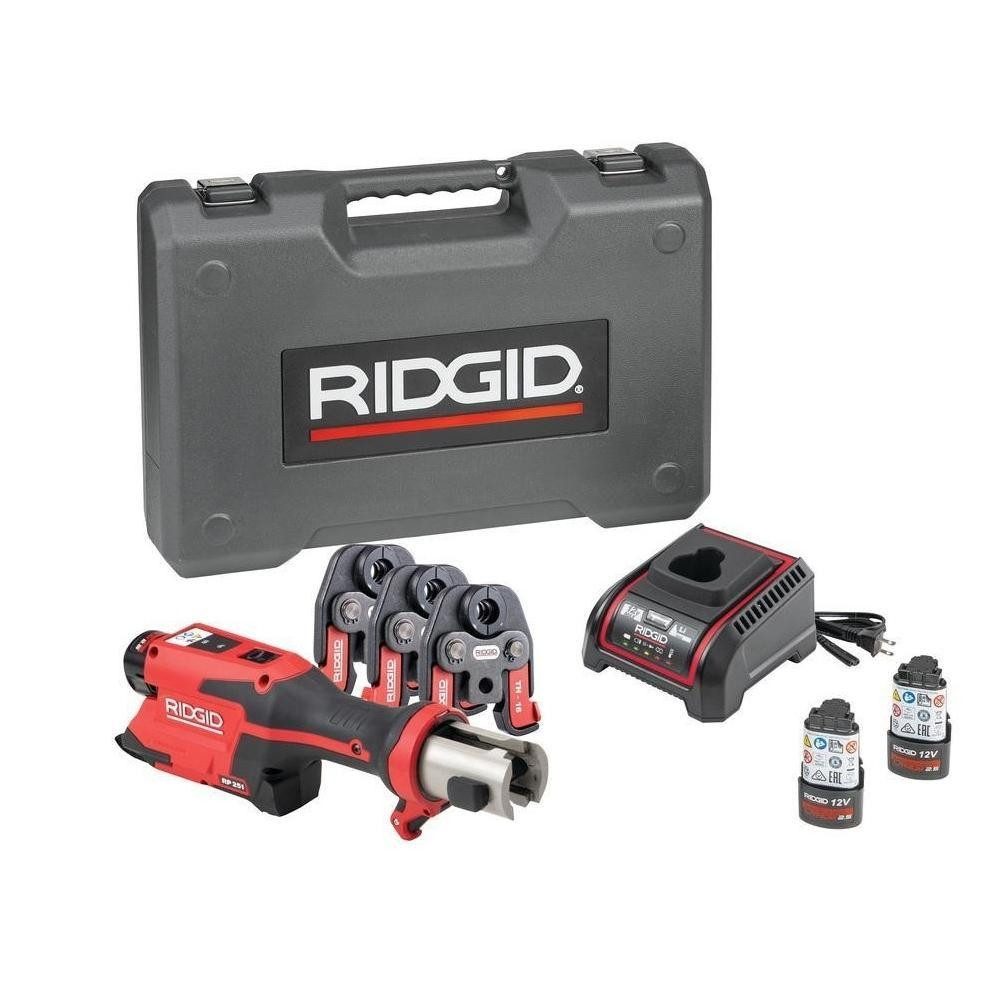 Ridgid Werkstattpresse RP 251 Akku Presse Mini 24kN inkl M15-22-28 mm, Einhand-Bedienung