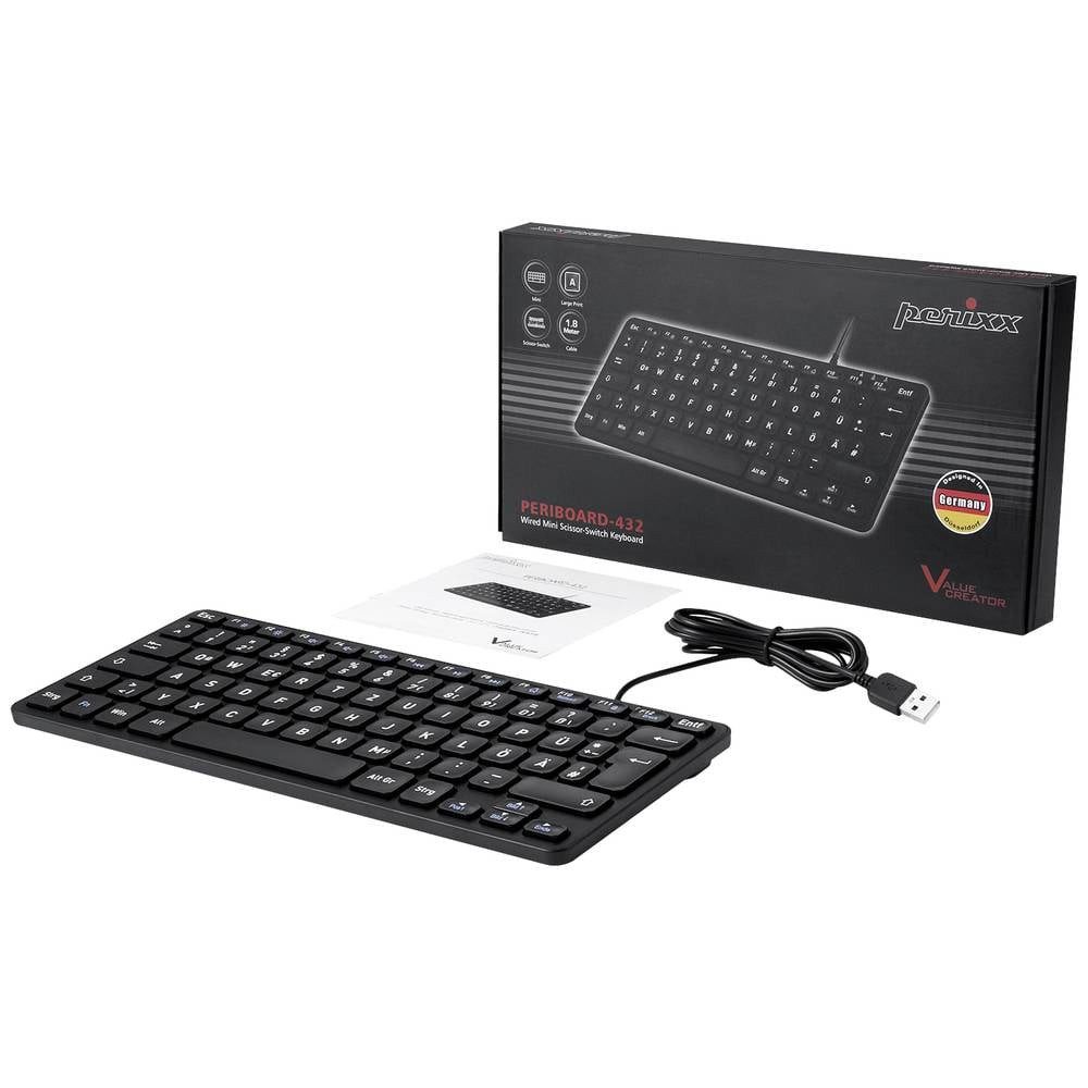 Perixx Wired Mini scissor-switch DE Keyboard 11786 Tastatur