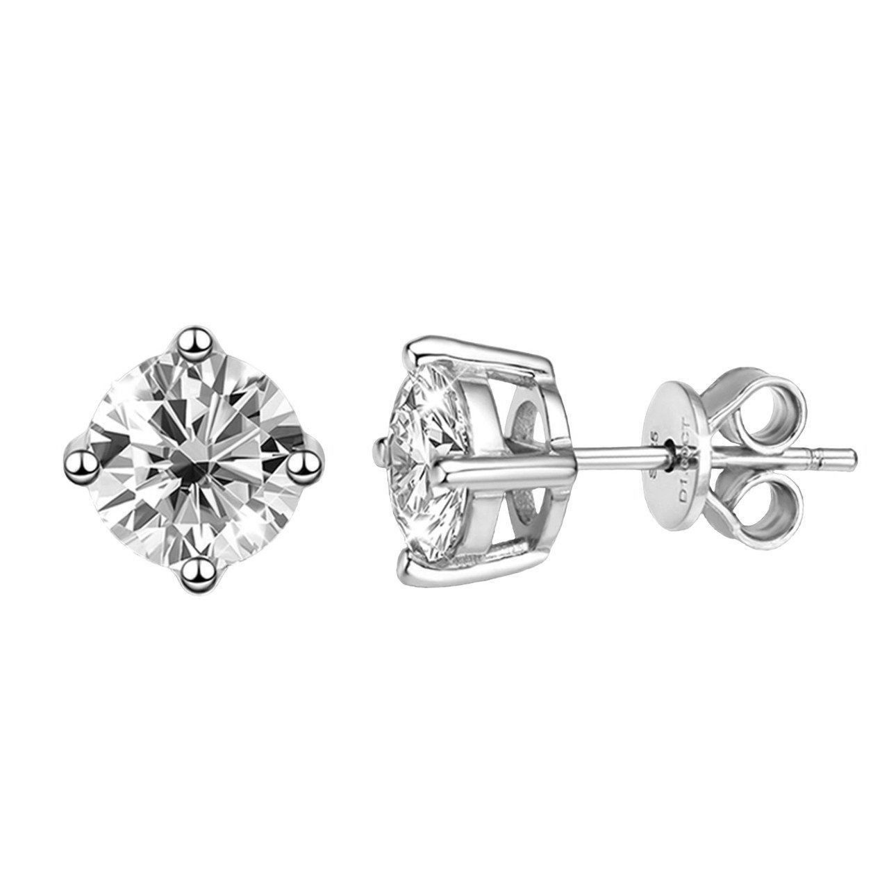 Moissanite Fire Ohrring-Set Moissanite 2ct Damen Platin Ohrringe, 925 Silbe günstig online kaufen