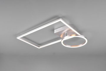 TRIO Leuchten LED Deckenleuchte VERSO, mehrere Helligkeitsstufen, LED fest integriert, Warmweiß, über Wandschalter dimmbar, Ring schwenkbar, 3000K, 3000 Lm, 30x50 cm