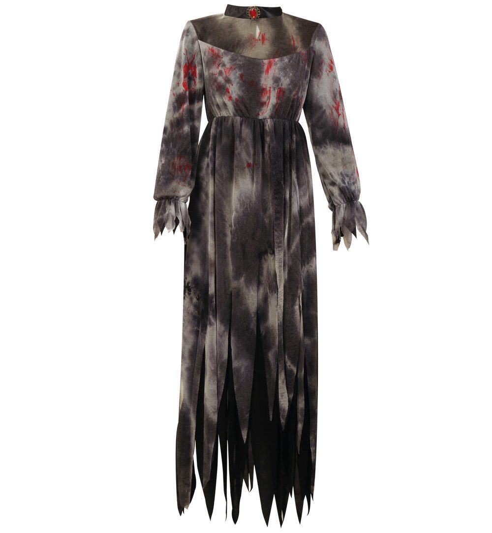 Fries Vampir-Kostüm Blutige Marry Horror Vampirin Kostüm Kleid Halloween Karneval Fasching