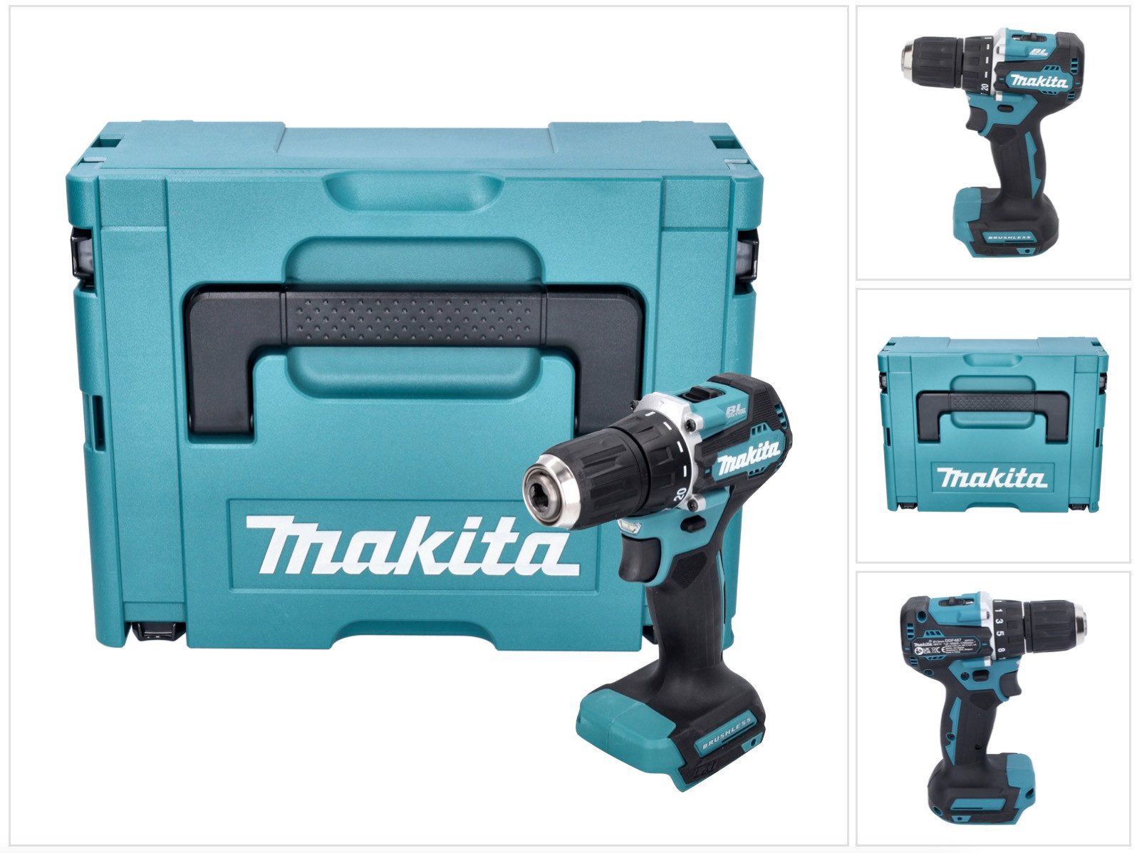 Makita Akku-Schrauber DDF 487 ZJ Akku Bohrschrauber 18 V 40 Nm Brushless + Makpac