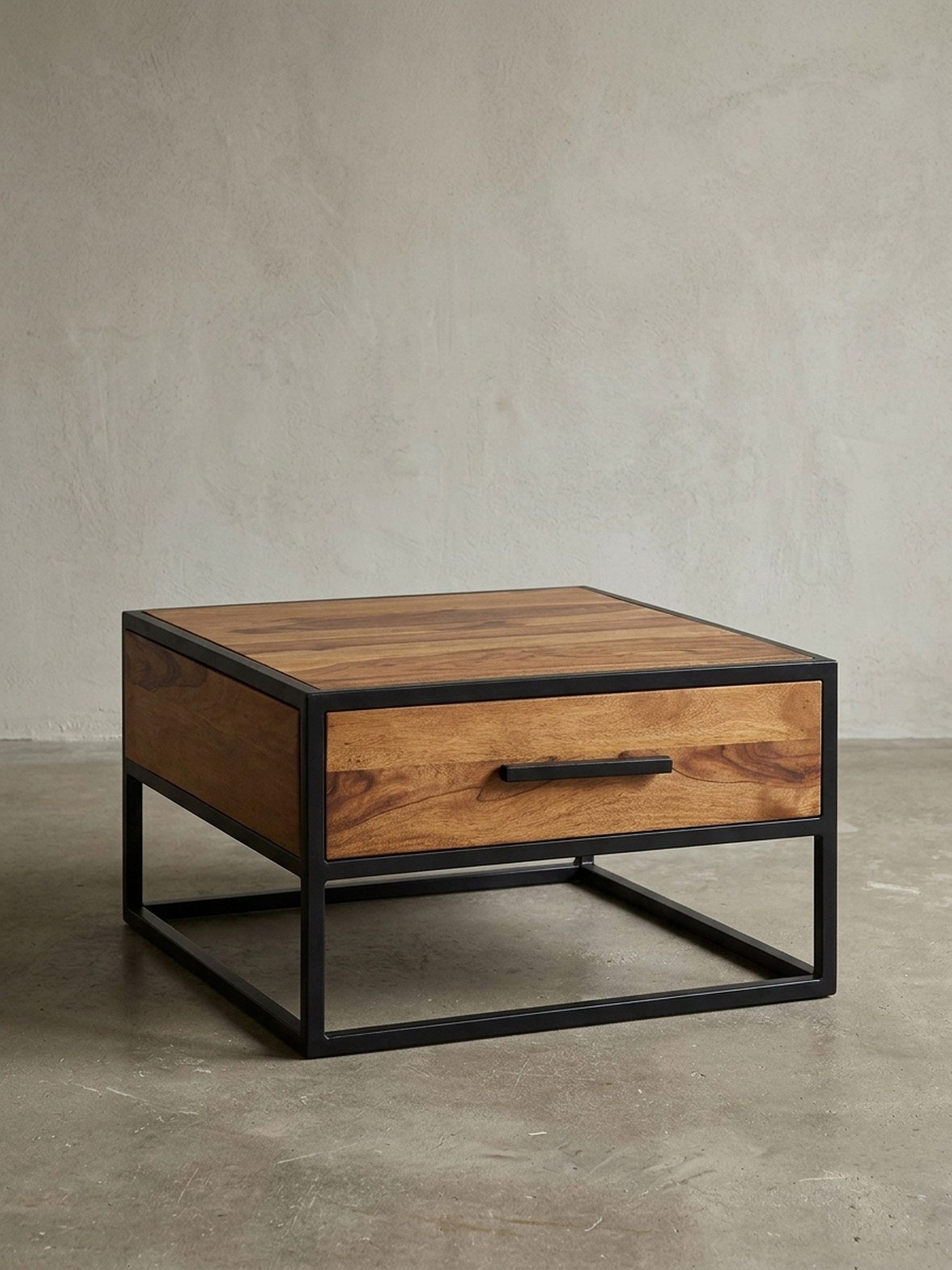 KADIMA DESIGN Couchtisch Industrie-Stil Kaffeetisch, Metall & Holz, für moderne Wohnzimmer