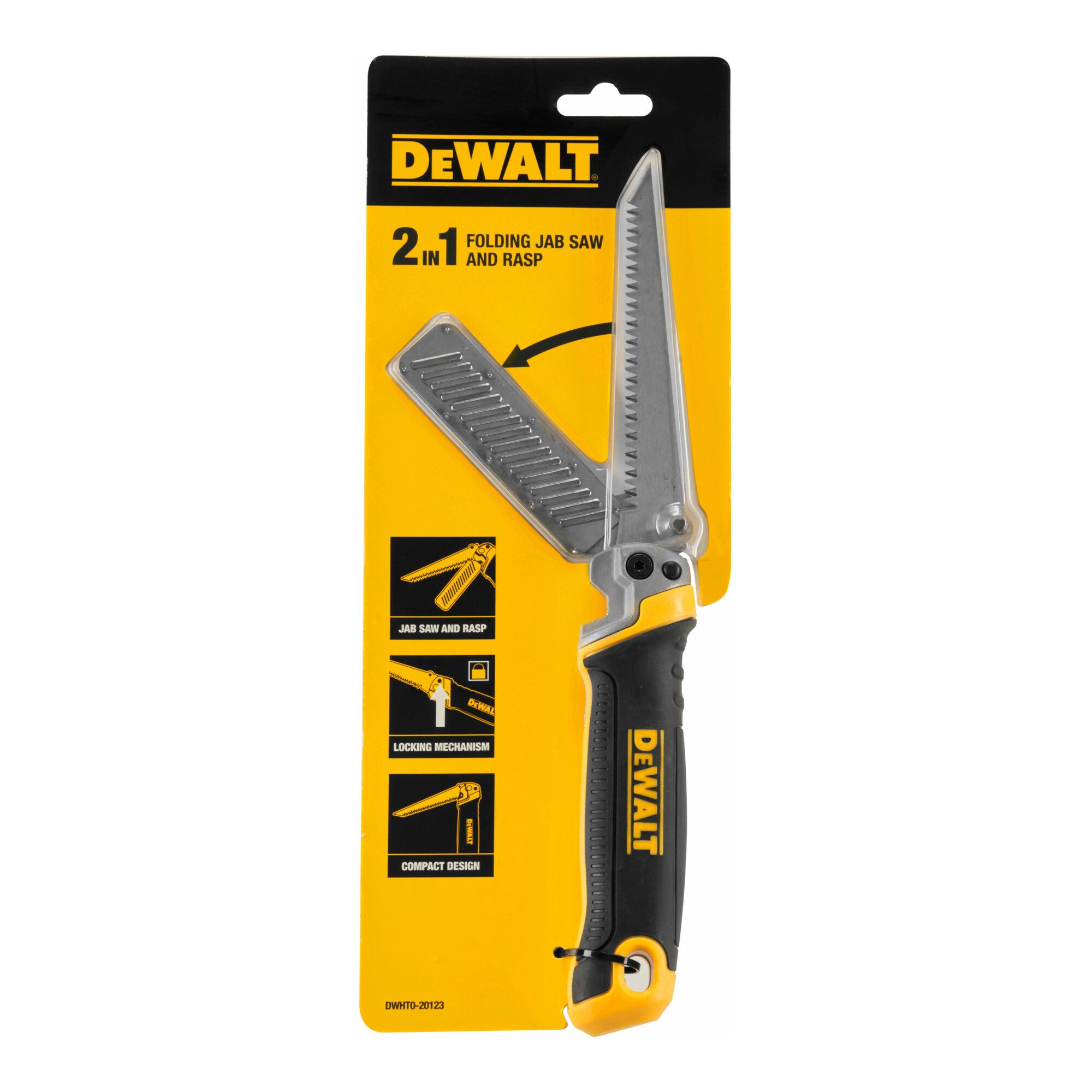 DeWalt Stichsäge DEWALT 2-in-1 Stichsäge mit eingebauter Raspel aus rostfreiem Stahl DW
