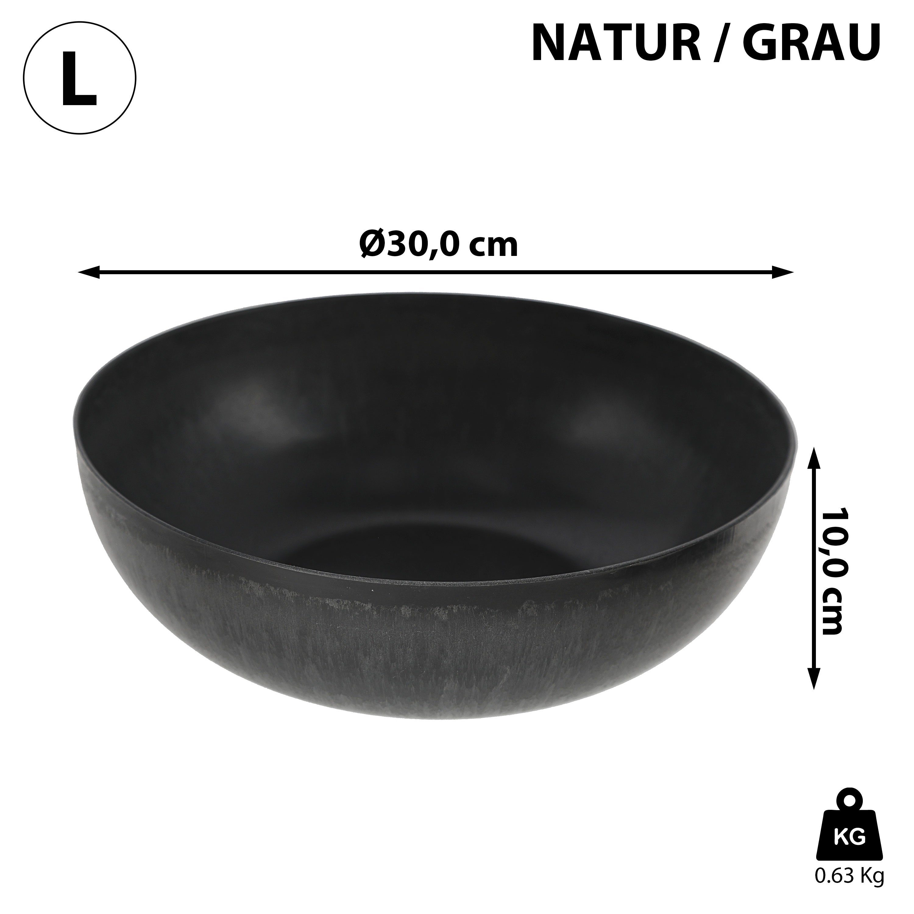 CEPEWA Dekoschale Dekoschale rund grau Schieferoptik günstig online kaufen