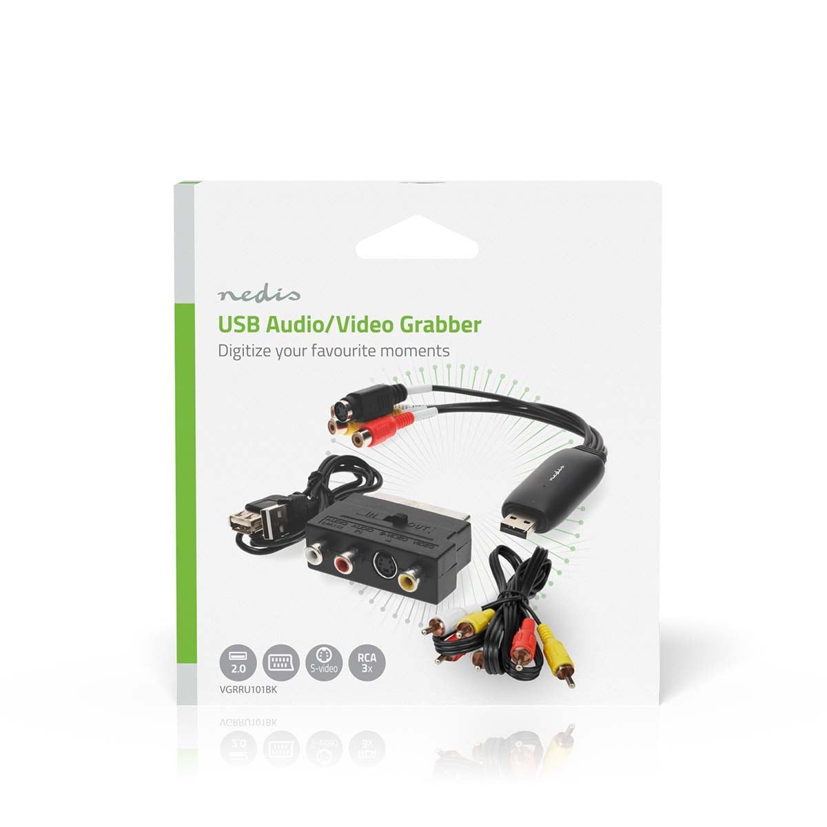 Nedis VGRRU101BK Medienkonverter Video Grabber zu Video Grabber, Digitalisiert Analogvideos, treiberlos, USB-Anschluss, SCART-Set – Bild 5 von 5