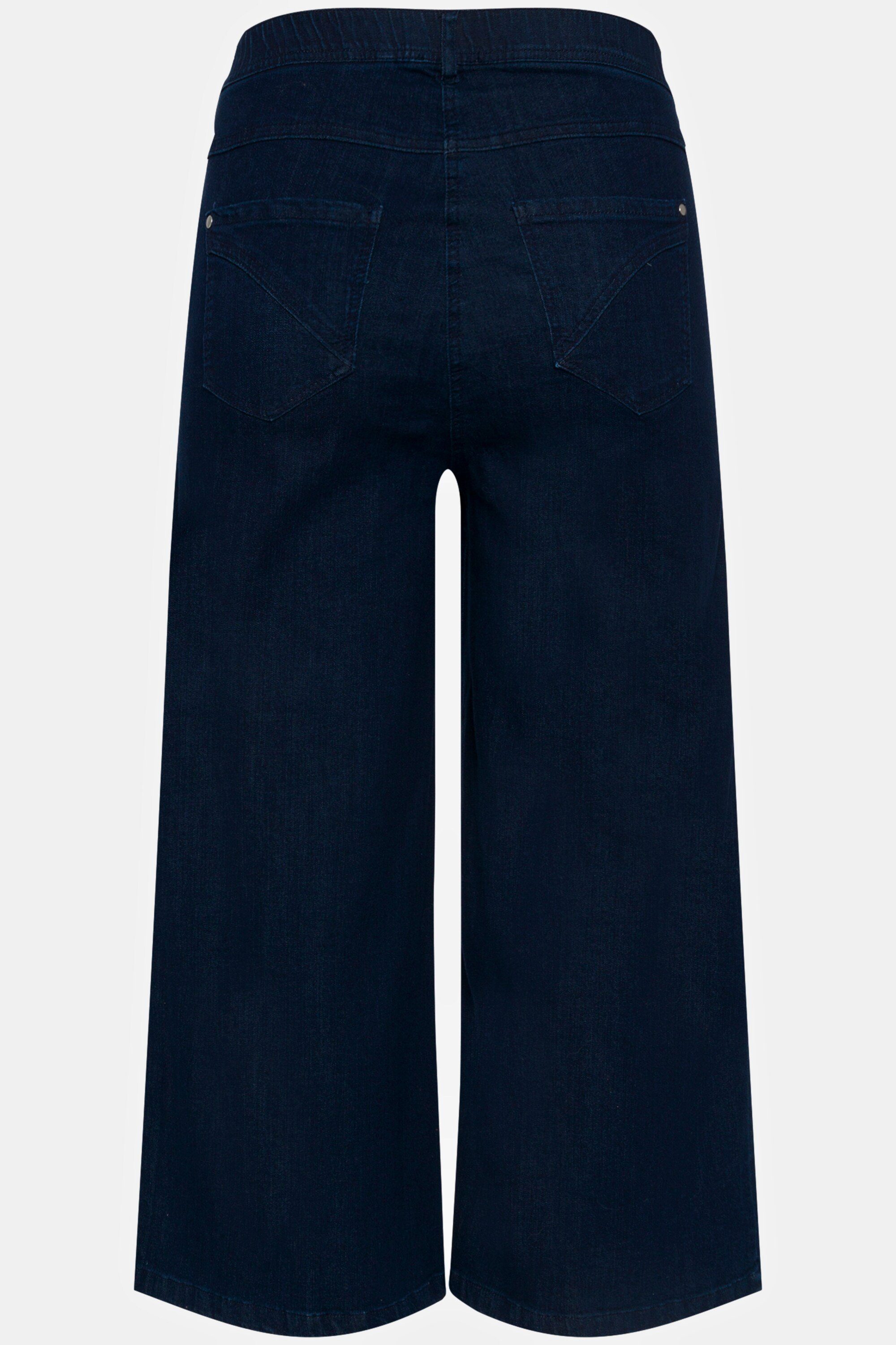 Ulla Popken Regular-fit-Jeans Jeans-Culotte wadenlang weites Bein Marlenehose – Bild 4 von 5