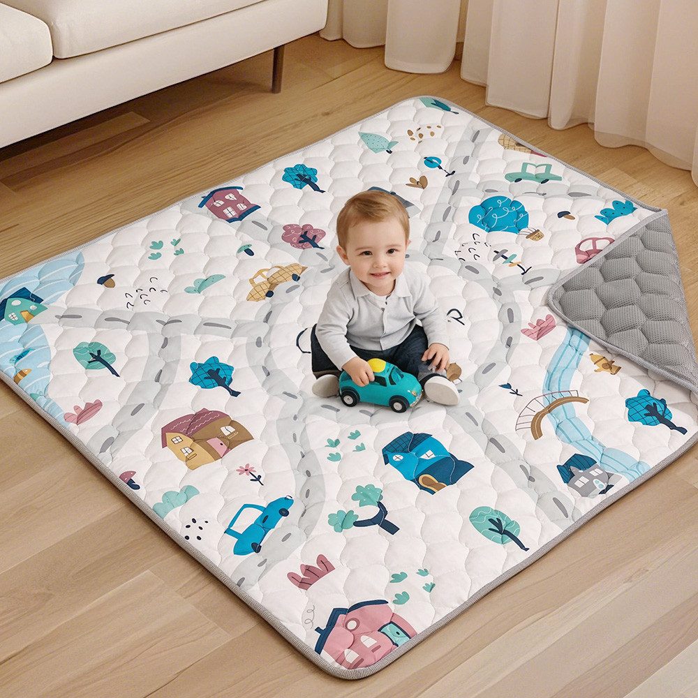 Comomy Spielmatte (125*125 cm, 1-St., Krabbelmatte Boden Spielunterlage Lau günstig online kaufen