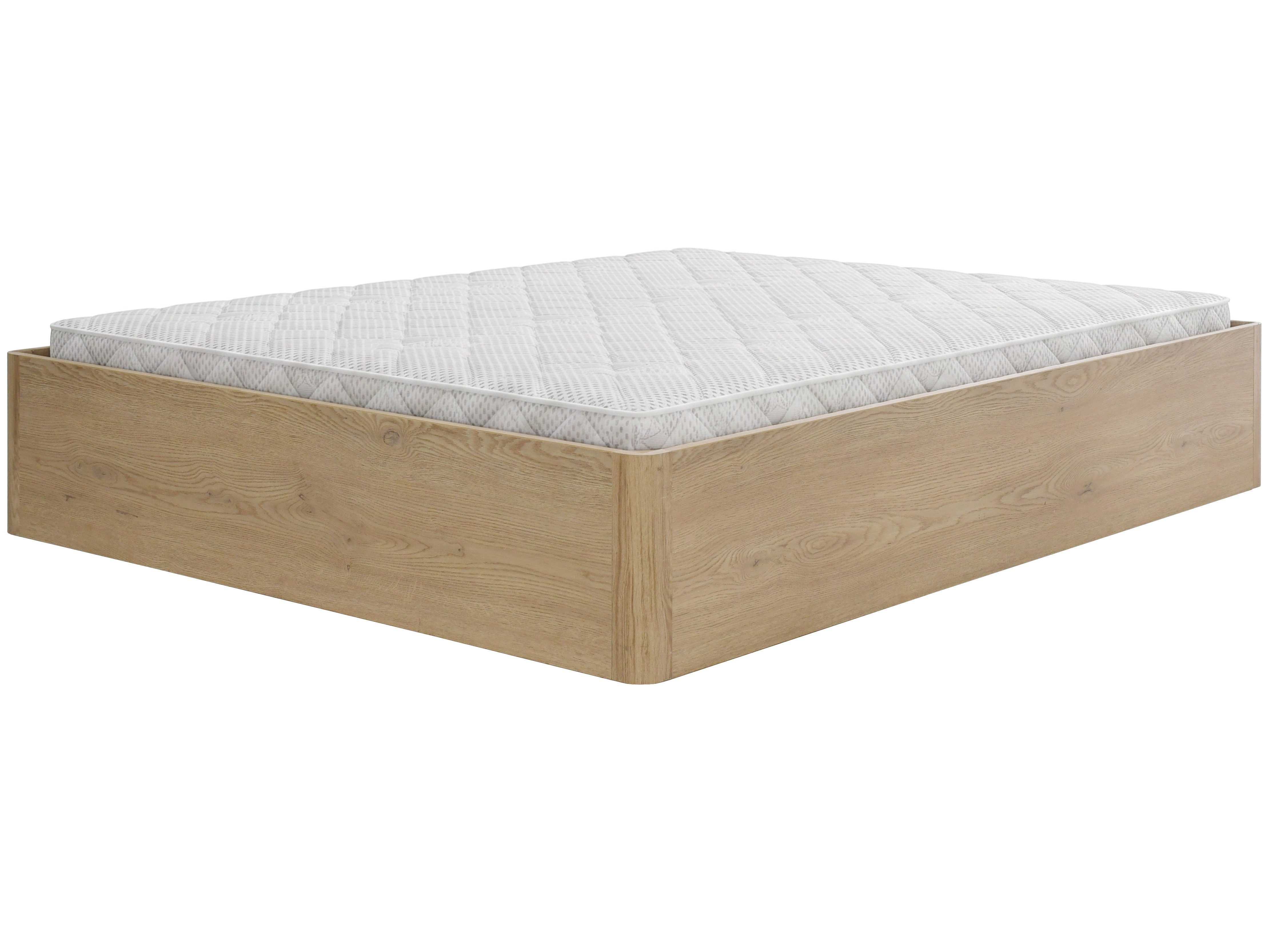 Beautysofa Bett SARA mit Bettkasten, Metallrahmen und Gasdruckfedern (Erhältlich in 3 Breiten: 140, 160 oder 180 cm, Dekor Eiche Cremona, stabile 22 mm Möbelpla – Bild 2 von 5