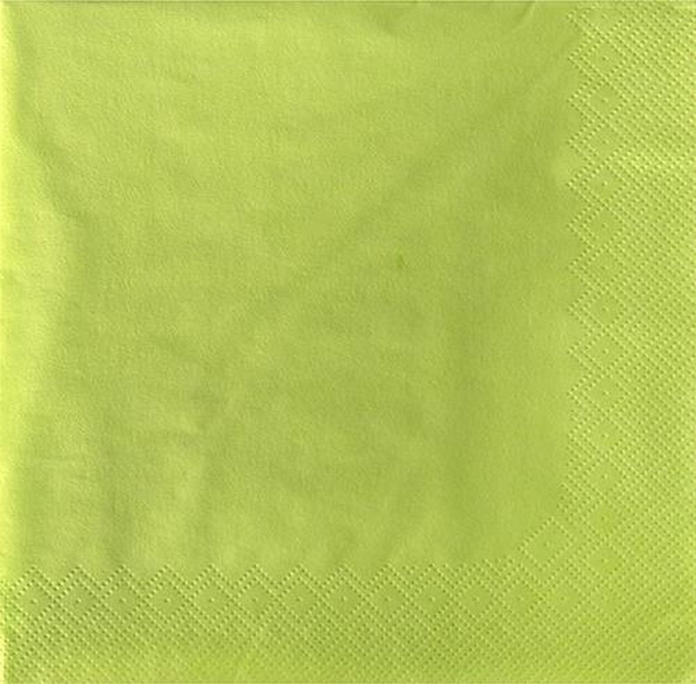 PAPSTAR Papierserviette 20 Servietten, 3-lagig 1/4-Falz 33 cm x 33 cm limonengrün
