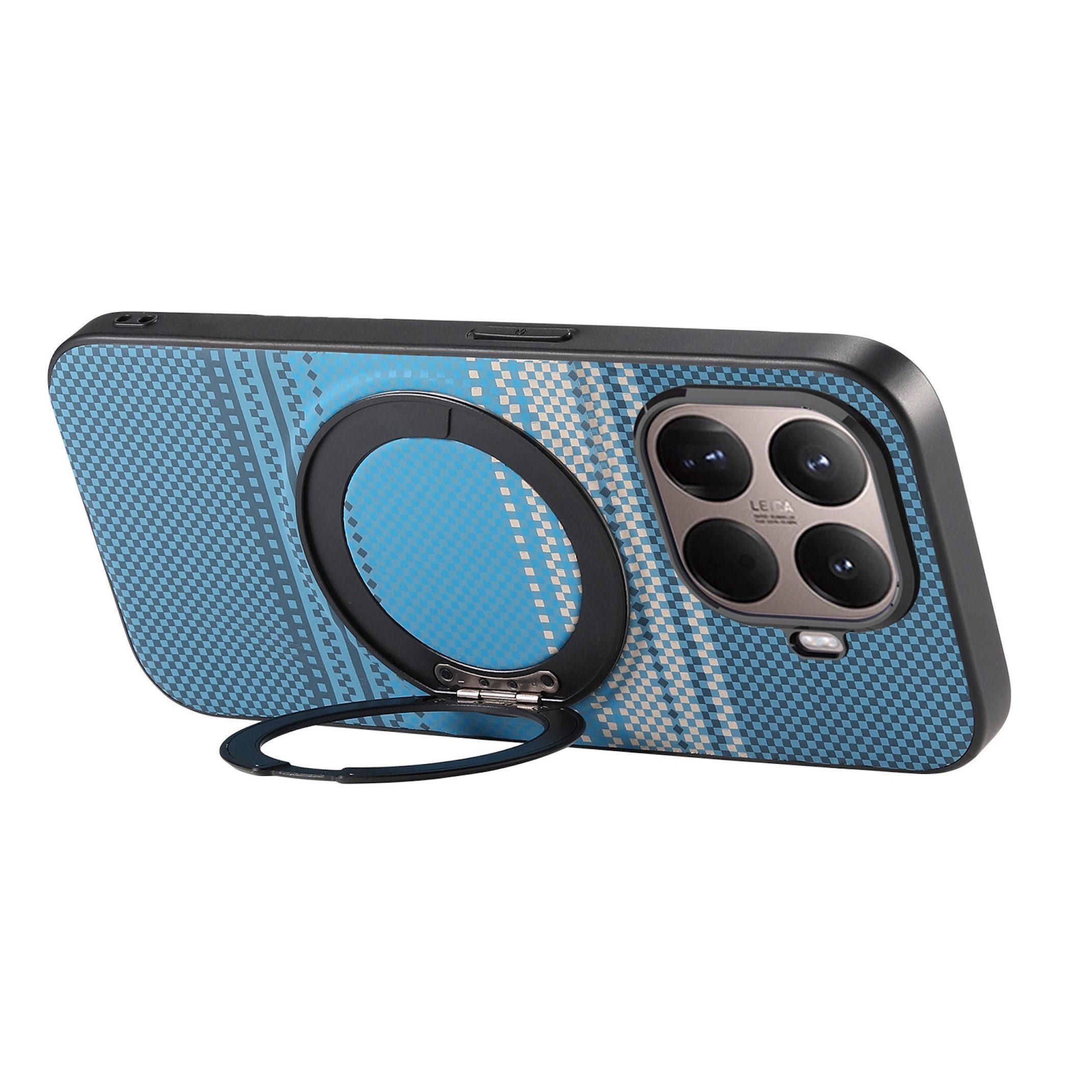 Wigento Handyhülle MagSafe Drehkippständer Muster Xiaomi 17T TPU Kameraschutz Blau 6,59 Zoll, Magnetisch, Durchsichtig, Stoßfest – Bild 4 von 5