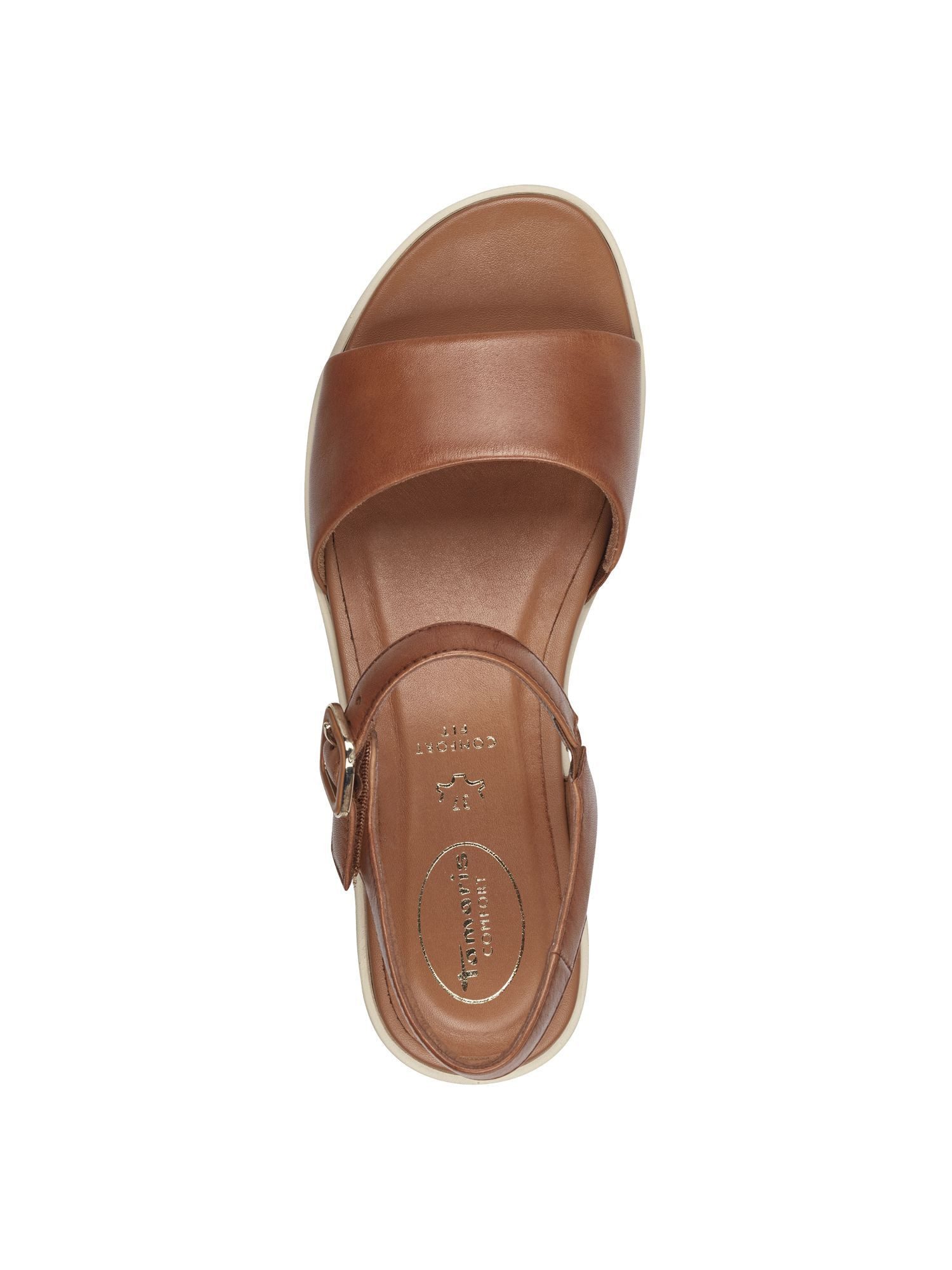 Tamaris WIDE FIT comfortFit, Removable Sock aus Leder Plateausandaletten comfortFit