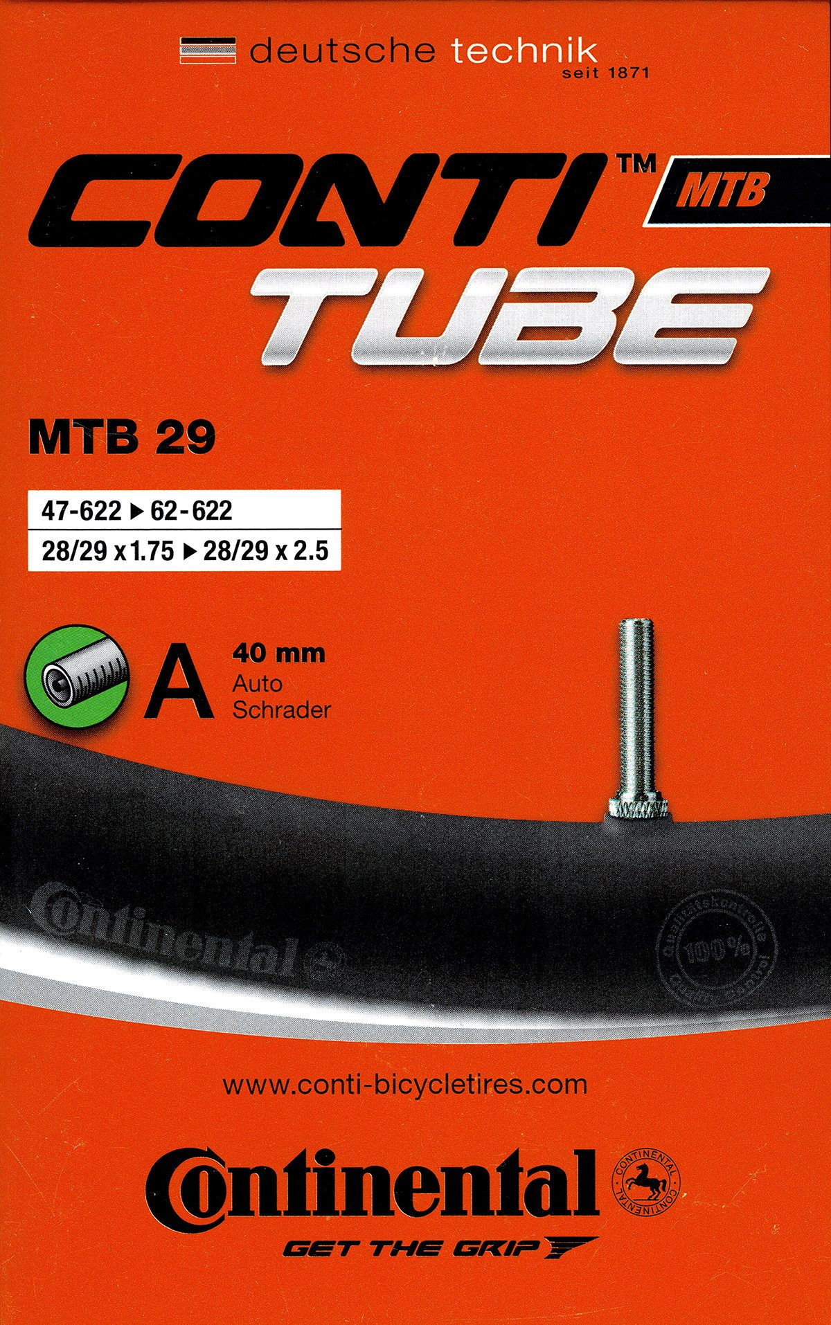 CONTINENTAL Fahrradschlauch Continental MTB 29 Schlauch 29 Zoll AV (47/62-622) AV 40mm