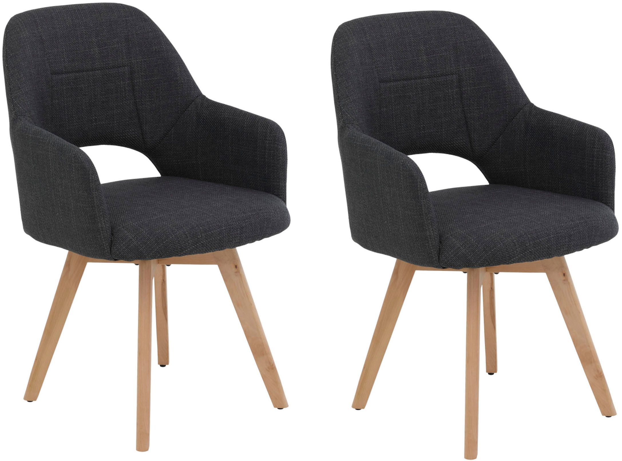 HELA 4-Fußstuhl STADE (Set, 2 St), 360° drehbar,Massivholz 4-Fuß,Armlehnen, günstig online kaufen