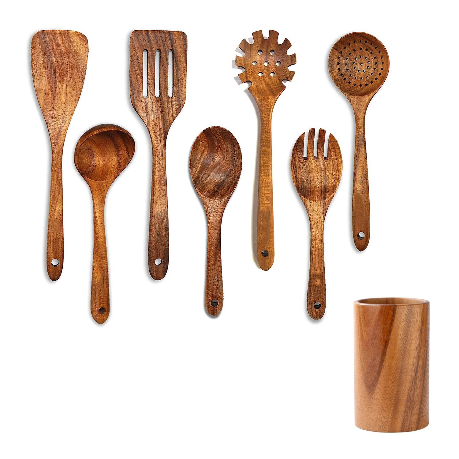 Kochbesteck-Set Teakholz Küchenutensilien Küchenhelfer-set,Kochbesteck-set