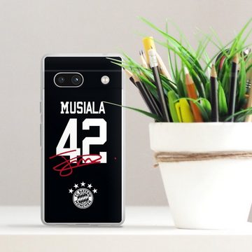 DeinDesign Handyhülle Jamal Musiala FC Bayern München Fanartikel Musiala 42, Google Pixel 7a Silikon Hülle Bumper Case Handy Schutzhülle