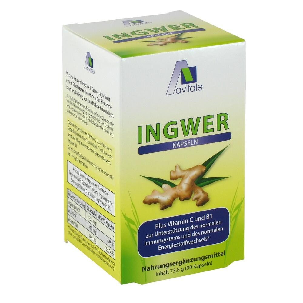 Avitale GmbH INGWER 500 mg Kapseln+Vitamin B1+C Kapseln, 90 St.