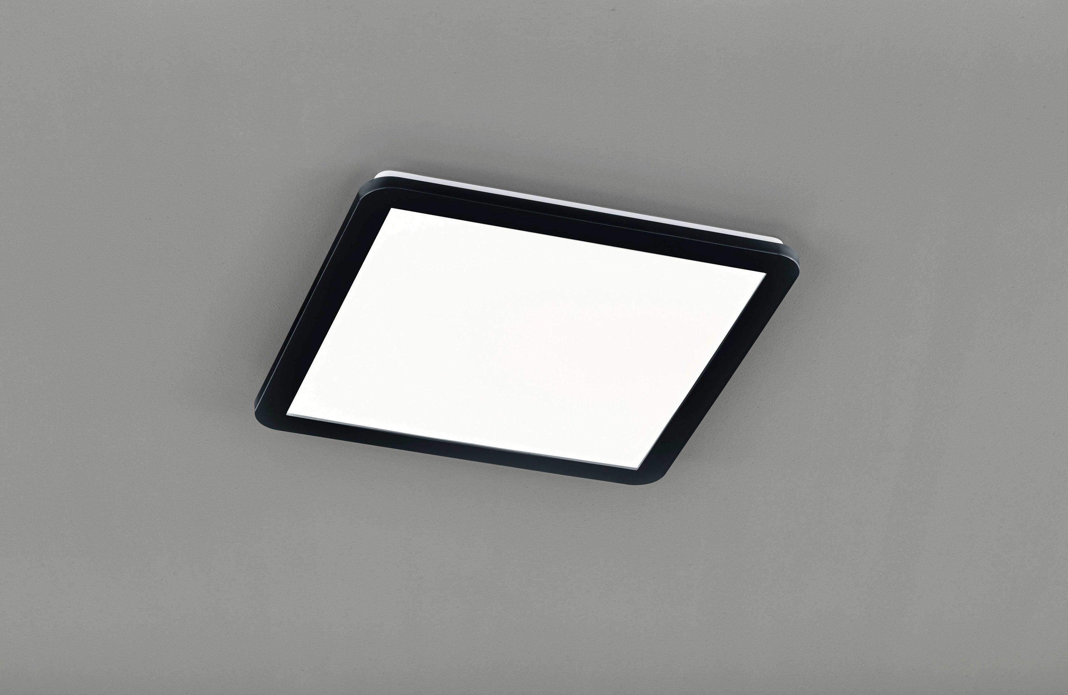 TRIO Leuchten LED Deckenleuchte Badezimmer K, 3000 LED matt Dimmer, Switch geeignet, Warmweiß, fest integriert, schwarz warmweiß Camillus, IP44