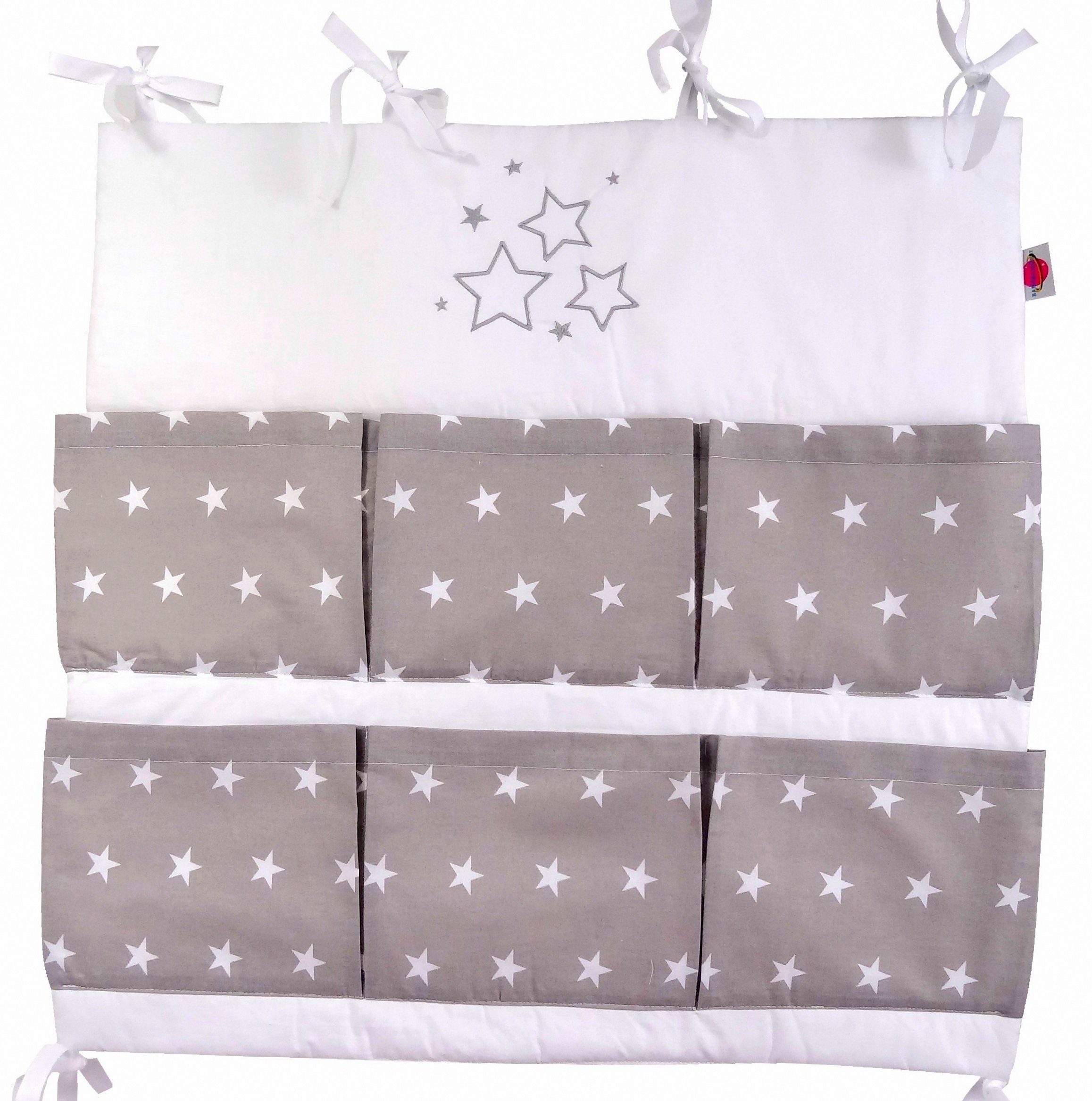 Babymajawelt Betttasche Baby Betttasche "STARS" 60x60cm Aufbewahrung, für Kinderbett, Kinderzimmer, Bad, Für Wickeltisch, Babybett, als Wandaufbewahrung, Spielzeugtasche