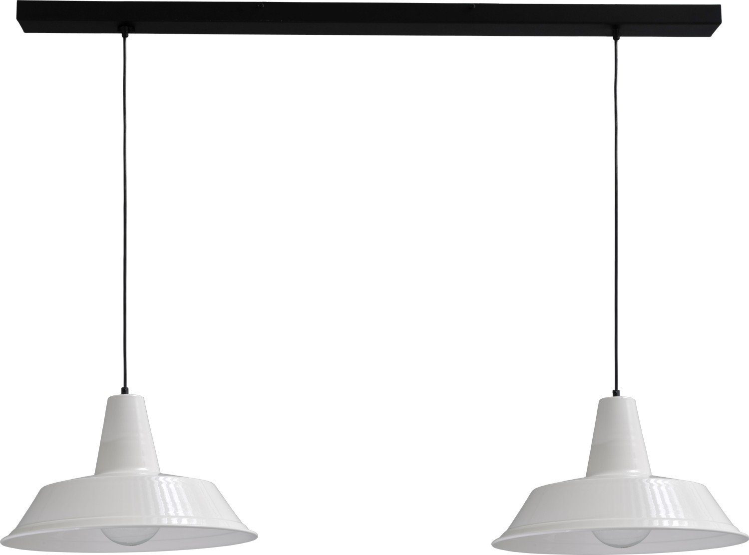 Leuchtmittel, Design Industrie Hängelampe Pendelleuchte E27 ohne Licht-Erlebnisse Weiß Metall Schwarz PRATO, Esszimmer