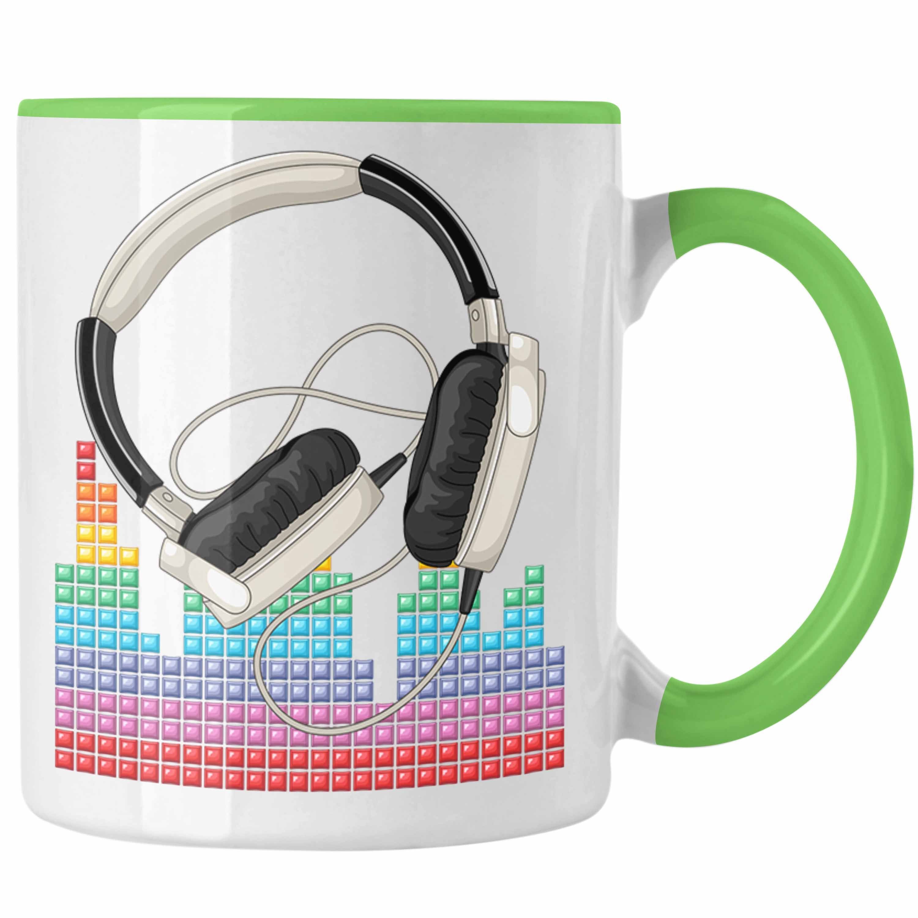 Trendation Tasse DJ Tasse Geschenk Mischpult Geschenkidee für DJ Kaffee-Becher Grafik Grün