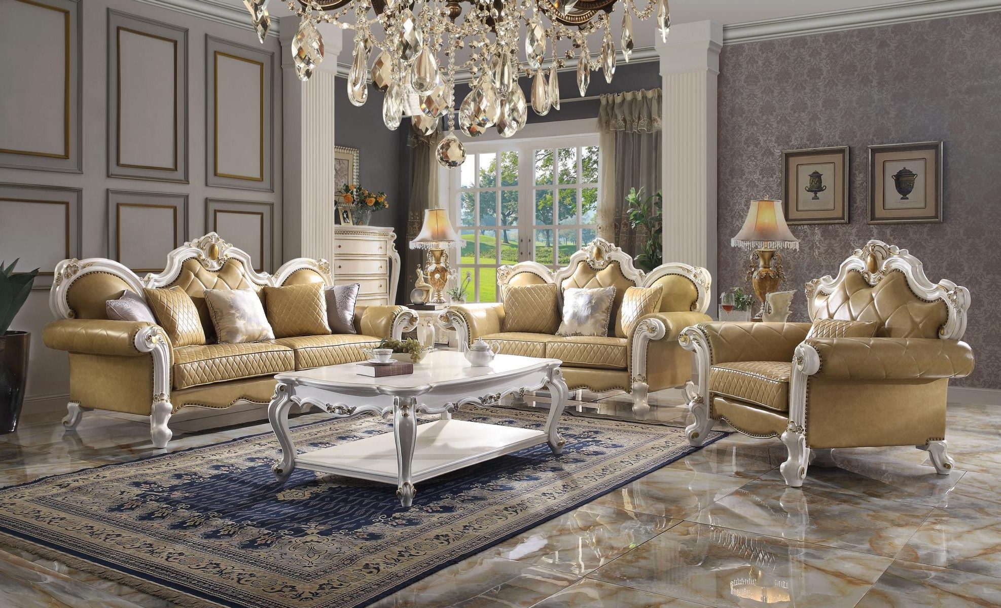 Xlmoebel Polstergarnitur Sofagarnitur 3+2 Sitzer Klassische Leder Sofas und Couchen, (2-tlg), Made in Europa