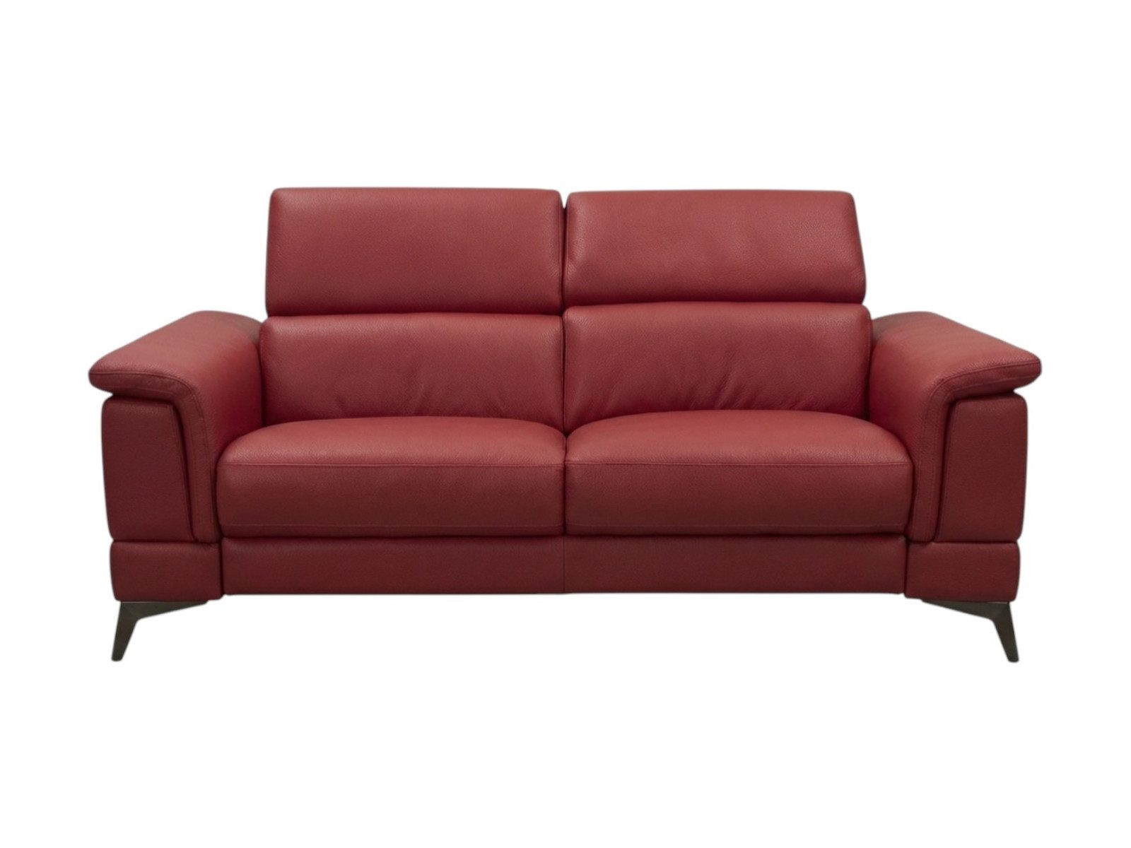 Villa Möbel Sofa Planet, 2-Sitzer 1 Teile, Echtleder-Sofa mit Kopfteilverstellung fürs Wohnzimmer