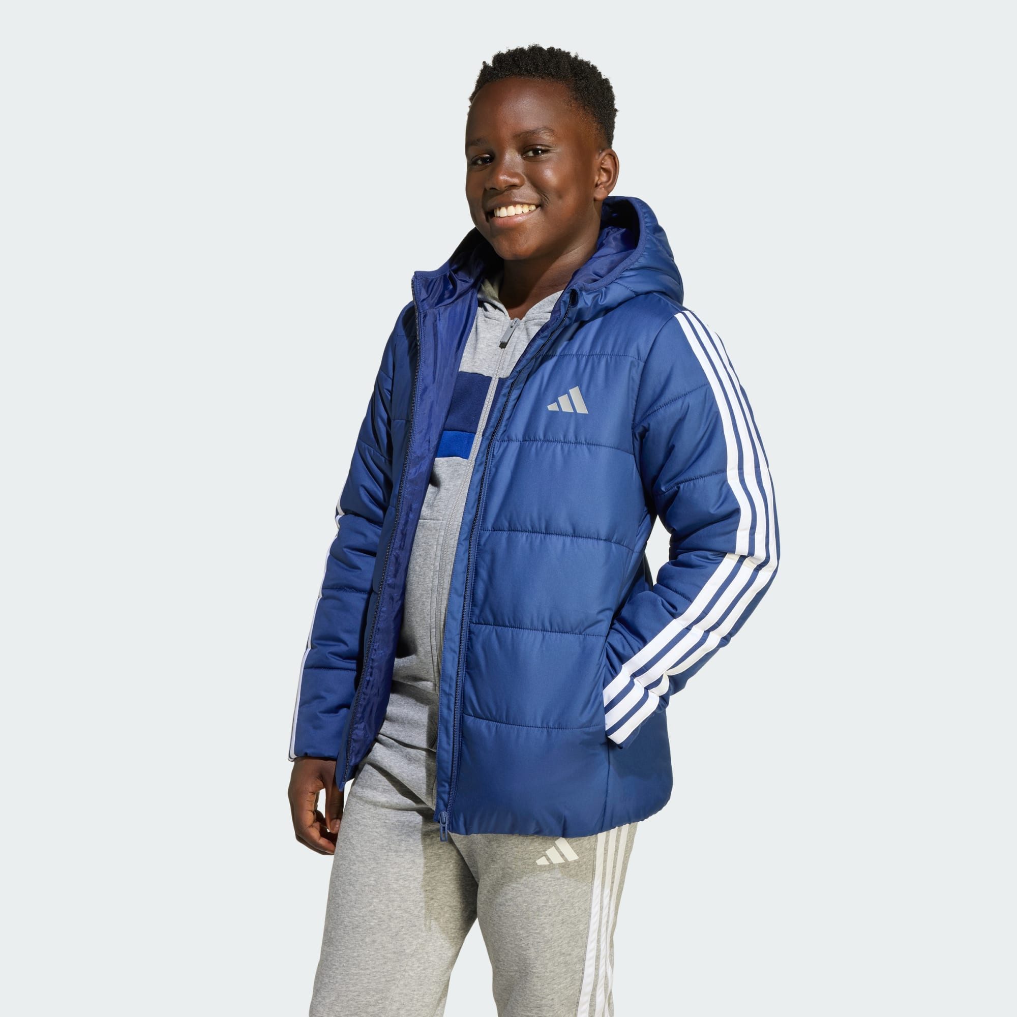 adidas Sportswear Fleecejacke ESSENTIALS 3-STREIFEN GEFÜTTERTE KINDERJACKE (1-St)