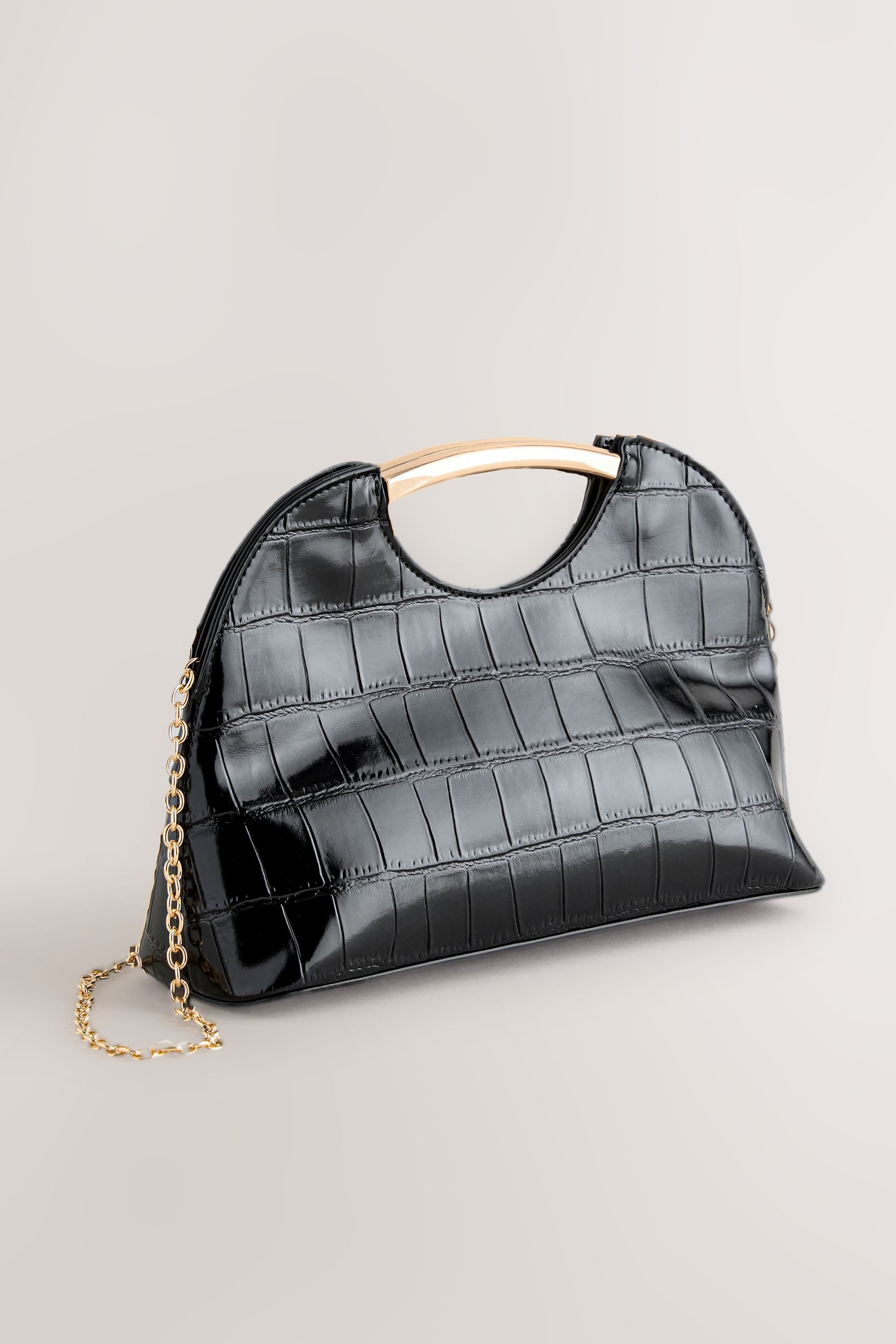 Next Clutch Tasche in Kroko-Optik mit Cut-out (1-tlg)