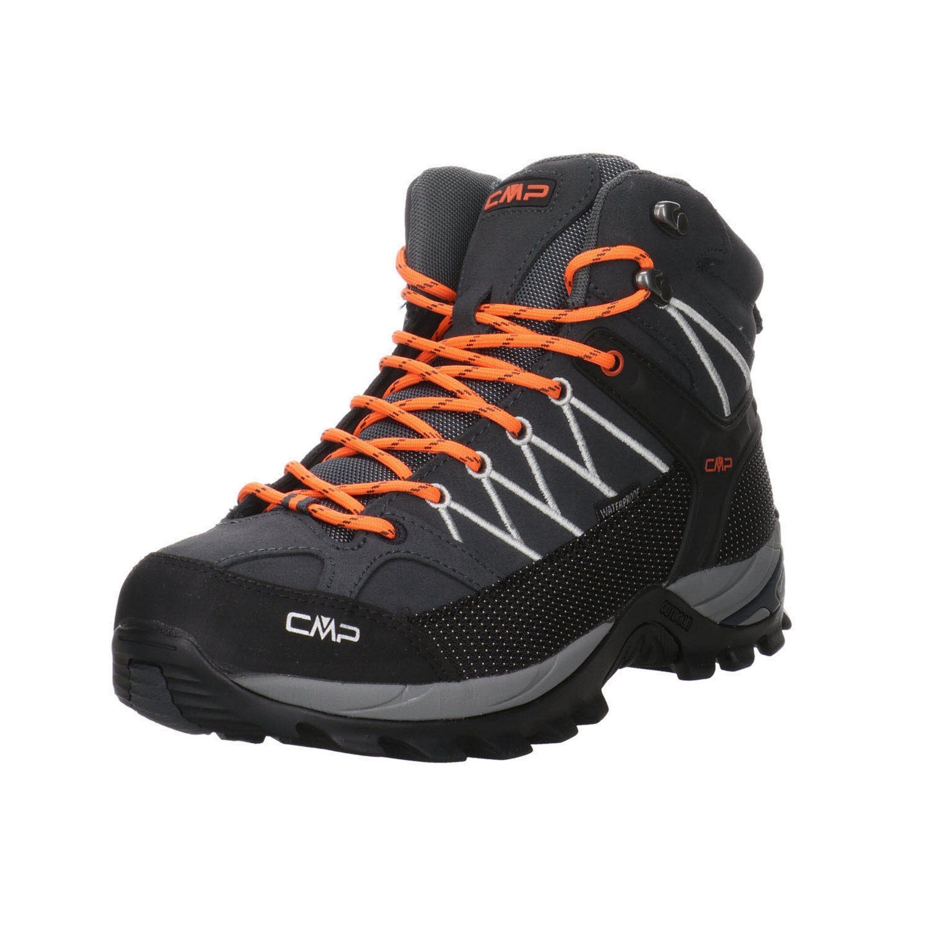 CMP Herren Outdoor Schuhe Rigel Mid Outdoorschuh Outdoorschuh Leder-/Textilkombination 56UE ANTRACITE-FLASH ORANGE