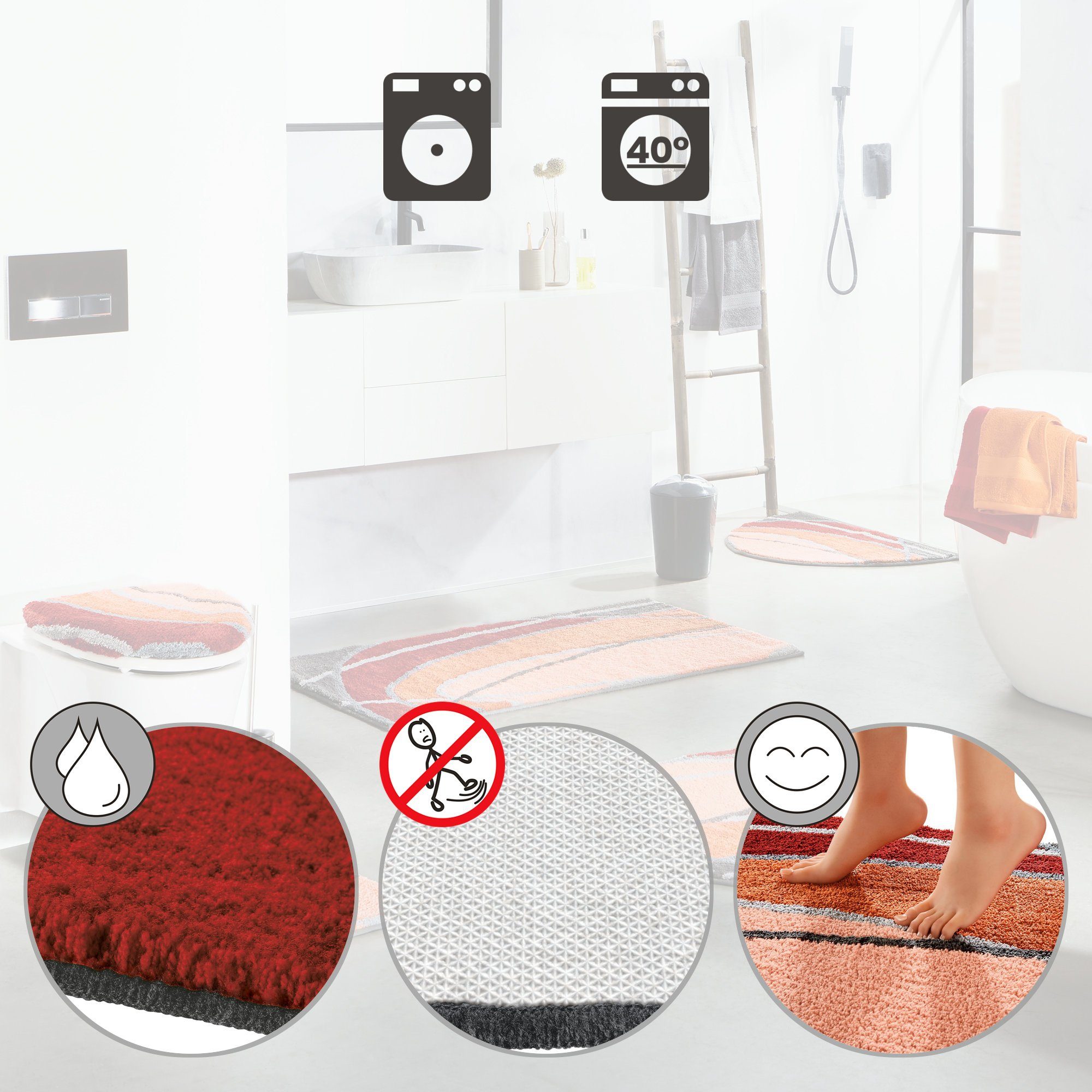 REDBEST Badematte WC-Umrandung "Lynn", Höhe 20 günstig online kaufen