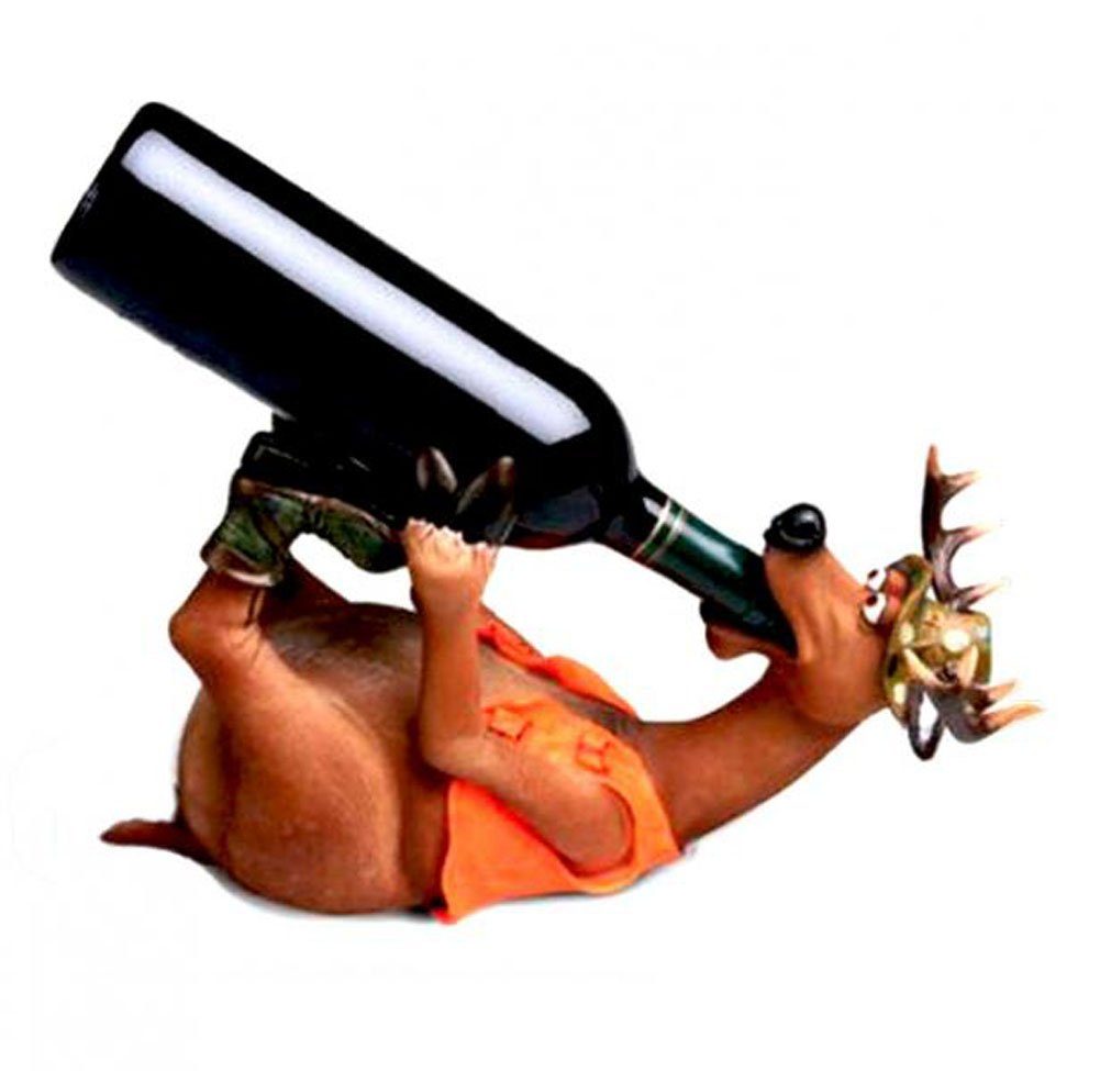 Caramel MEDIA Weinflaschenhalter Weinflaschnhalter saufender Hirsch günstig online kaufen