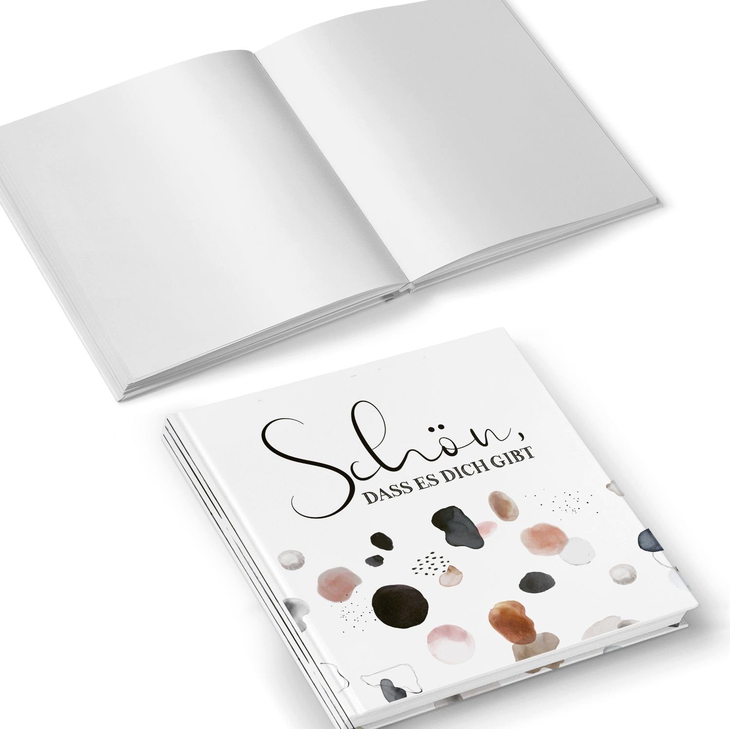 Logbuch-Verlag Notizbuch Kleines Buch "Schön, dass es dich gibt" 15 x15cm Geschenkbuch