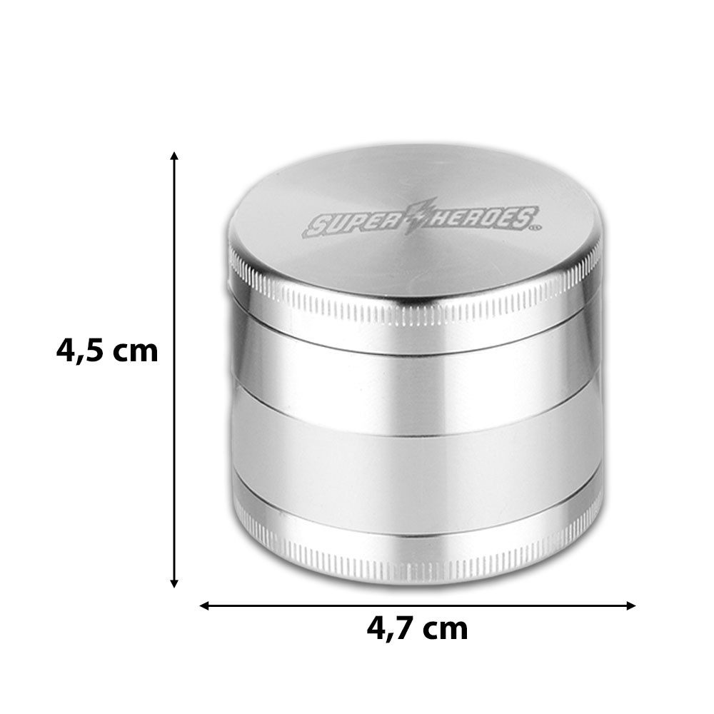Coumo Grinder Edelstahl Grinder Crusher, 0,3 kg, silberfarben ⌀ 4,7 cm