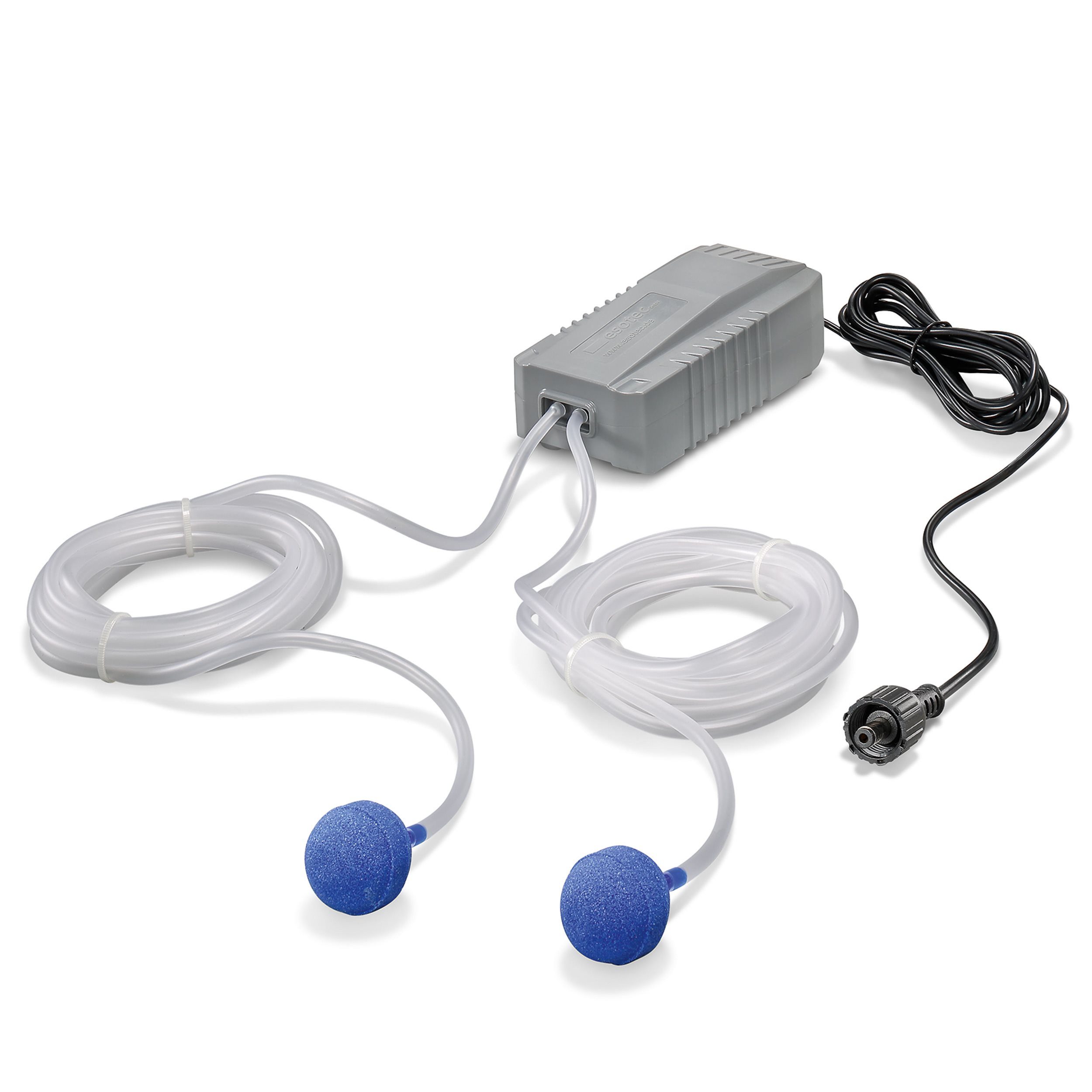 esotec Teichbelüfter 200 DUO Power Solar Einzelpumpe, 2 Ausgänge 2x100l/h, 6-9V/DC 101851, (Komplettset)