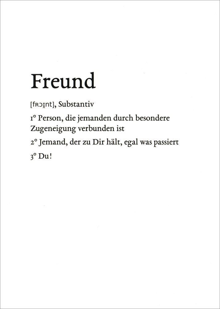 "Freund" Lexikarte Postkarte
