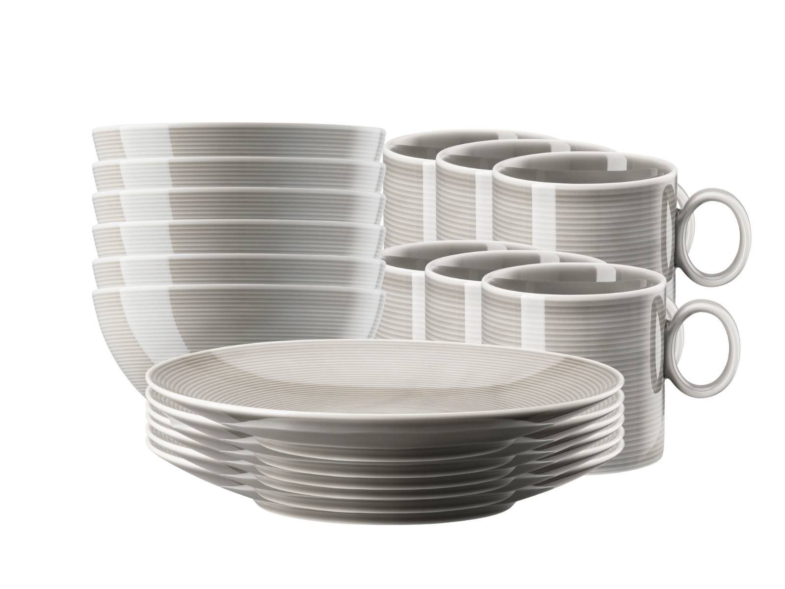 Thomas Porzellan Frühstücks-Set Loft Colour Moon Grey Frühstücksset 18tlg