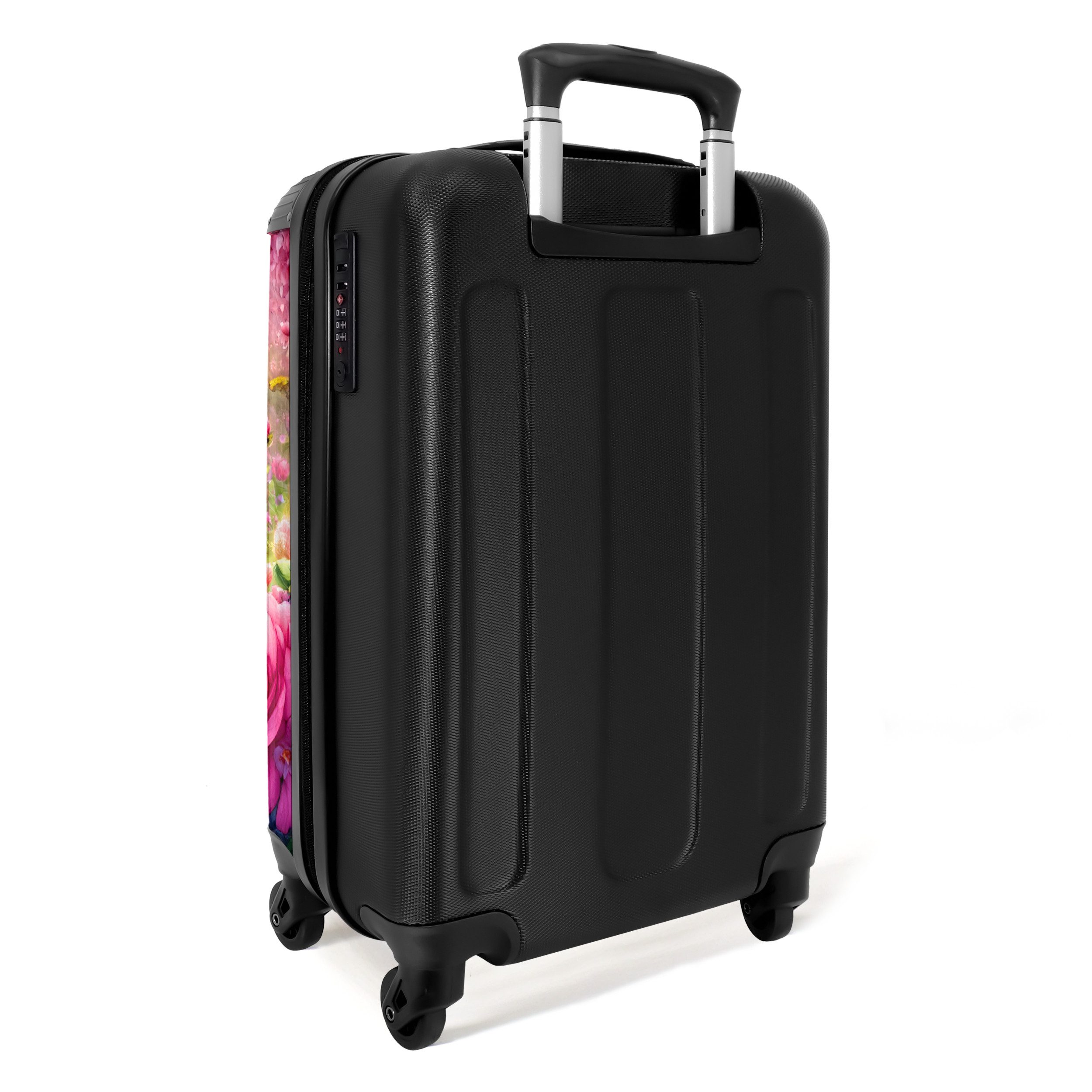 NoBoringSuitcases.com© Kinderkoffer Kätzchen mit Regenbogen und Blumen 55x35x20cm, Handgepäck-Koffer, Kinderkoffer, Reisekoffer Mädchen – Bild 3 von 5