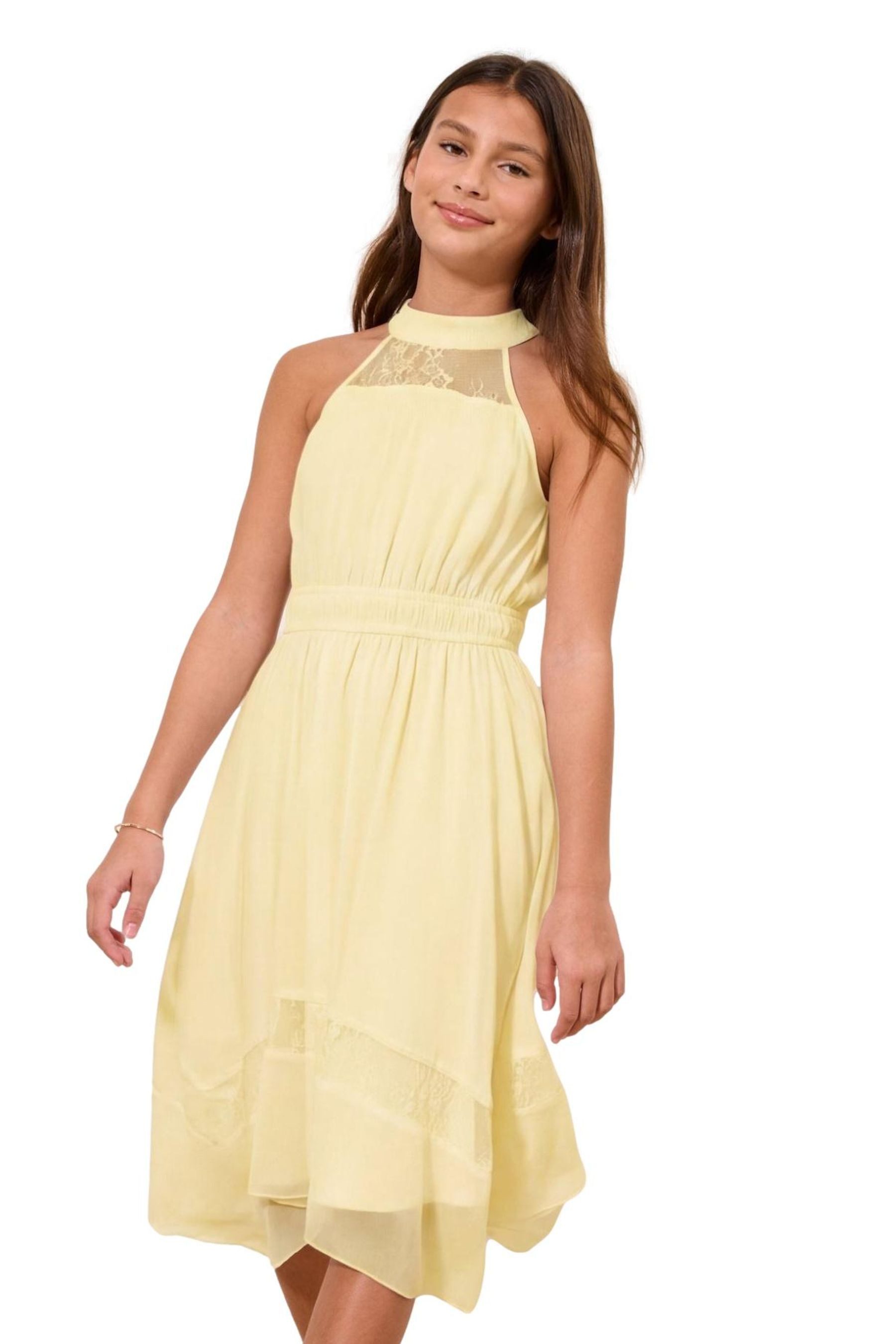 LIPSY Partykleid Lipsy festliches Kleid mit Zipfelsaum und Spitze (1-tlg)