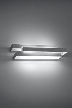 Licht-Erlebnisse Wandleuchte HELVIA, ohne Leuchtmittel, Wandlampe Weiß Metall stylisch modern B:42cm Wohnzimmer Flur Büro
