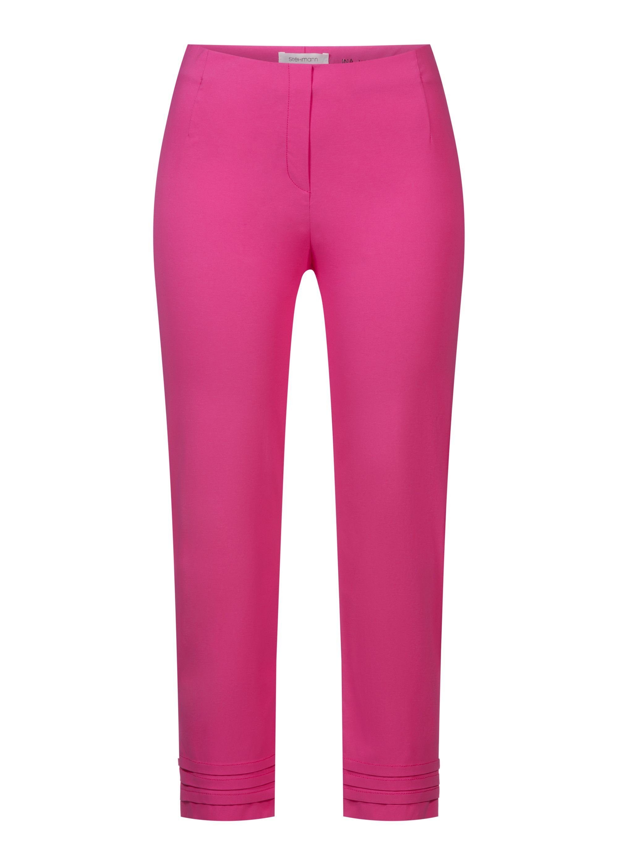 Stehmann Stoffhose Ina mit fluo Faltendetails fuxia
