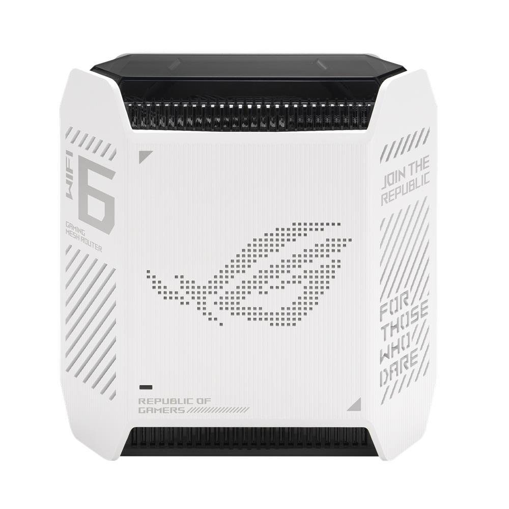 Asus ROG Rapture GT6 WLAN-Router, Tri-Band, WiFi 6, Mesh WiFi System, deckt bis zu 270 qm ab, 2,5 G Port, dreifache Spielbeschleunigung, ASUS RangeBoost Plus, 5,9 GHz, 1er Pack, weiß