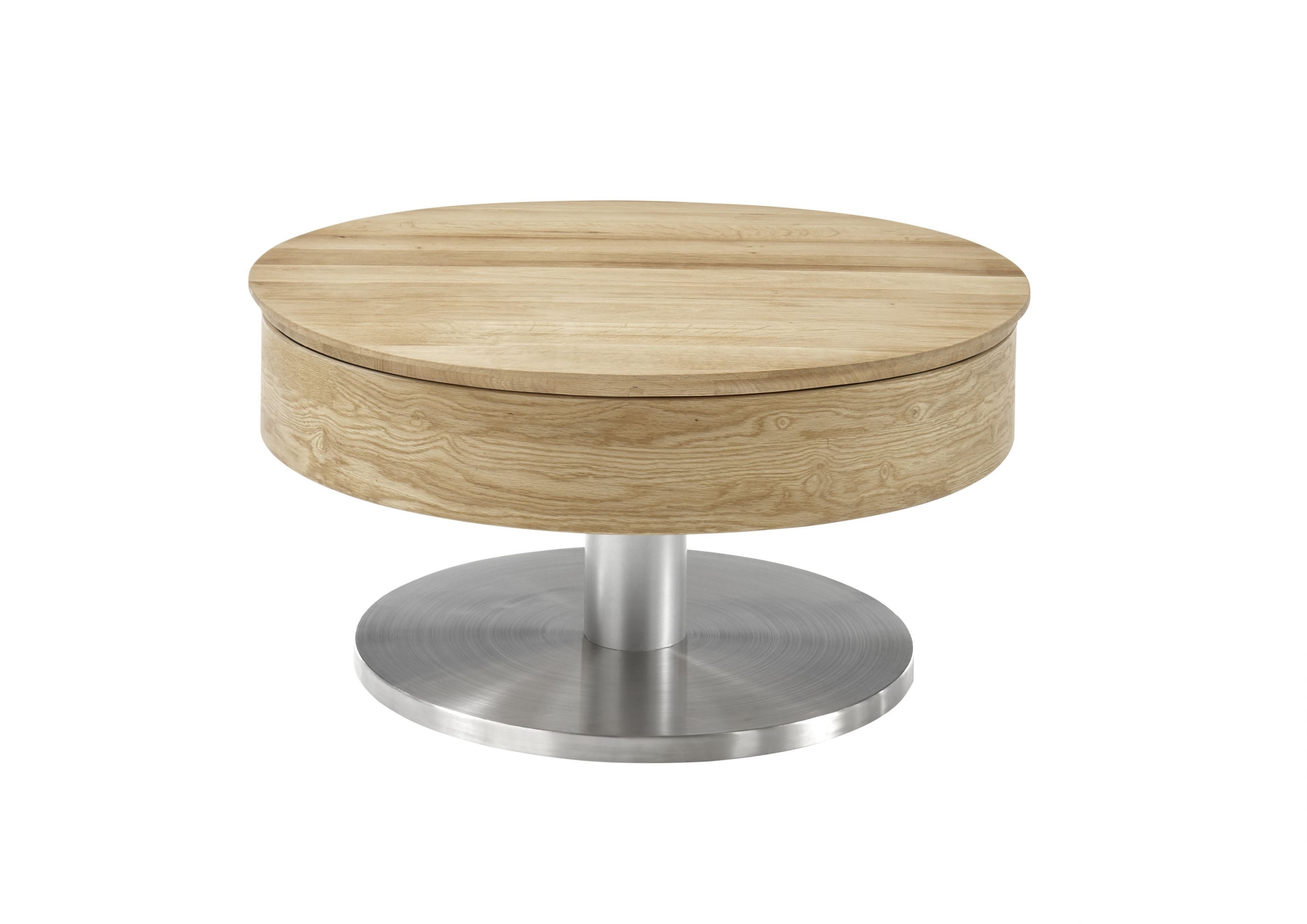 Robas Lund Couchtisch, Asteiche furniert m. drehbarer Platte & Innenfach 79x40x79 cm