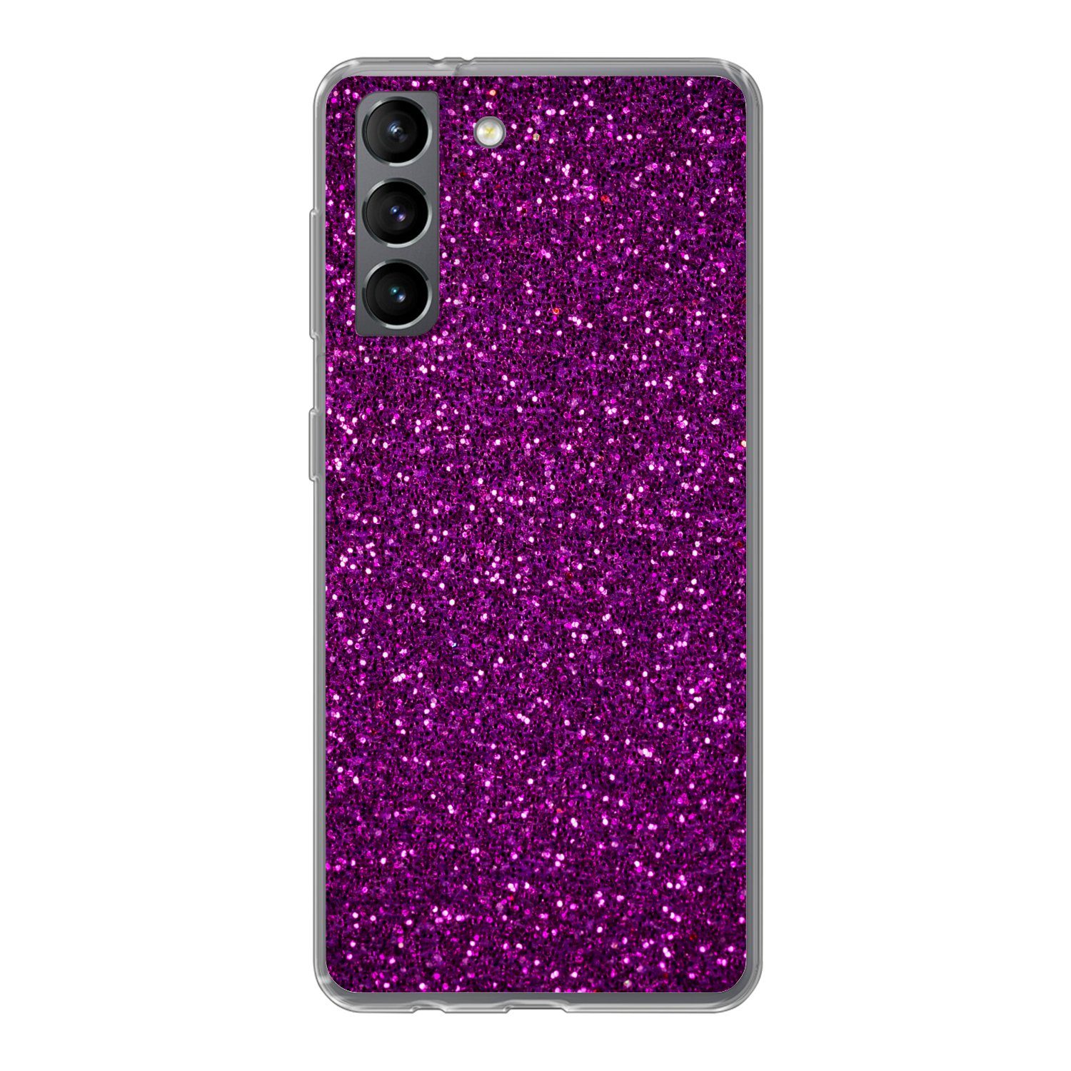 MuchoWow Handyhülle für Samsung Galaxy S21 Lila - Rosa - Muster - Abstrakt, Phone Case, Silikon, Schutzhülle Dünn
