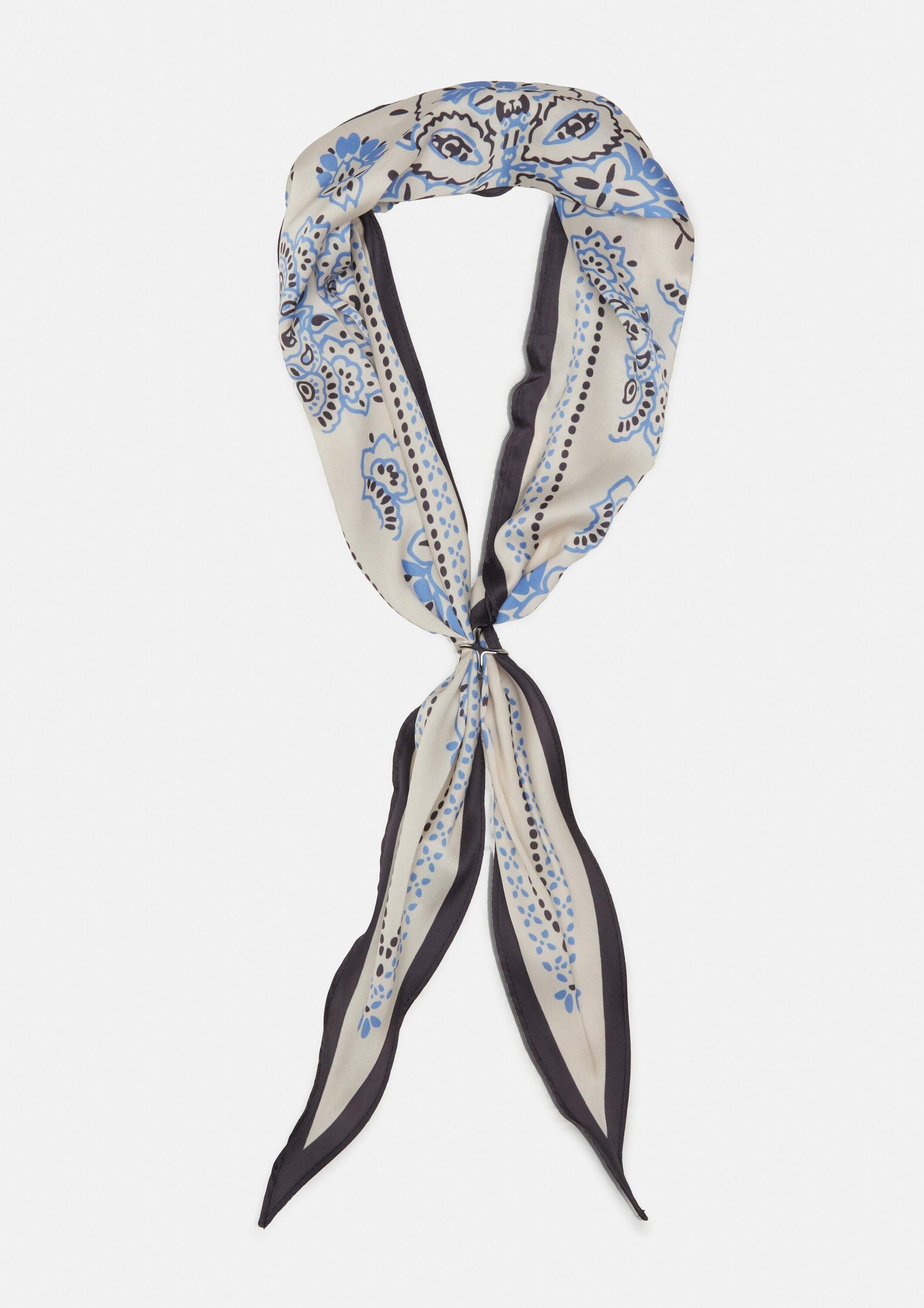 comma Schal Tuch, Seiden-Mix-Tuch mit Schmuckring